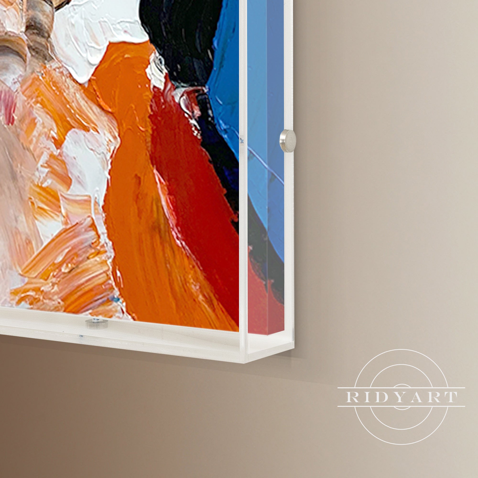 Transparent acrylic box for displaying oil paintings