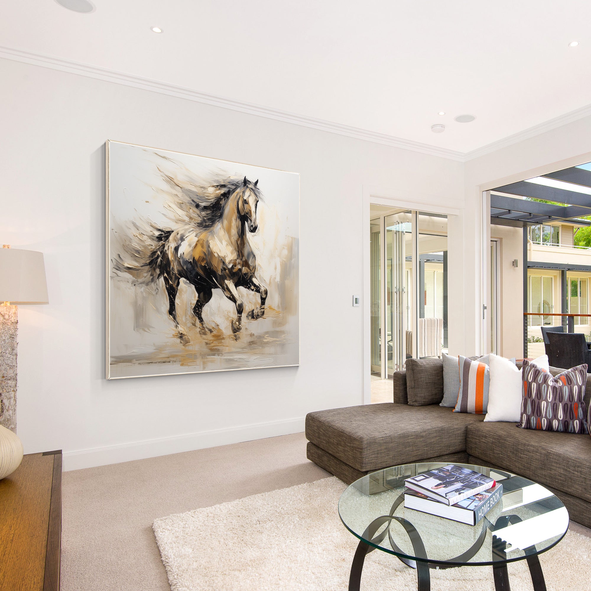 Vintage Style Running Horse Painting