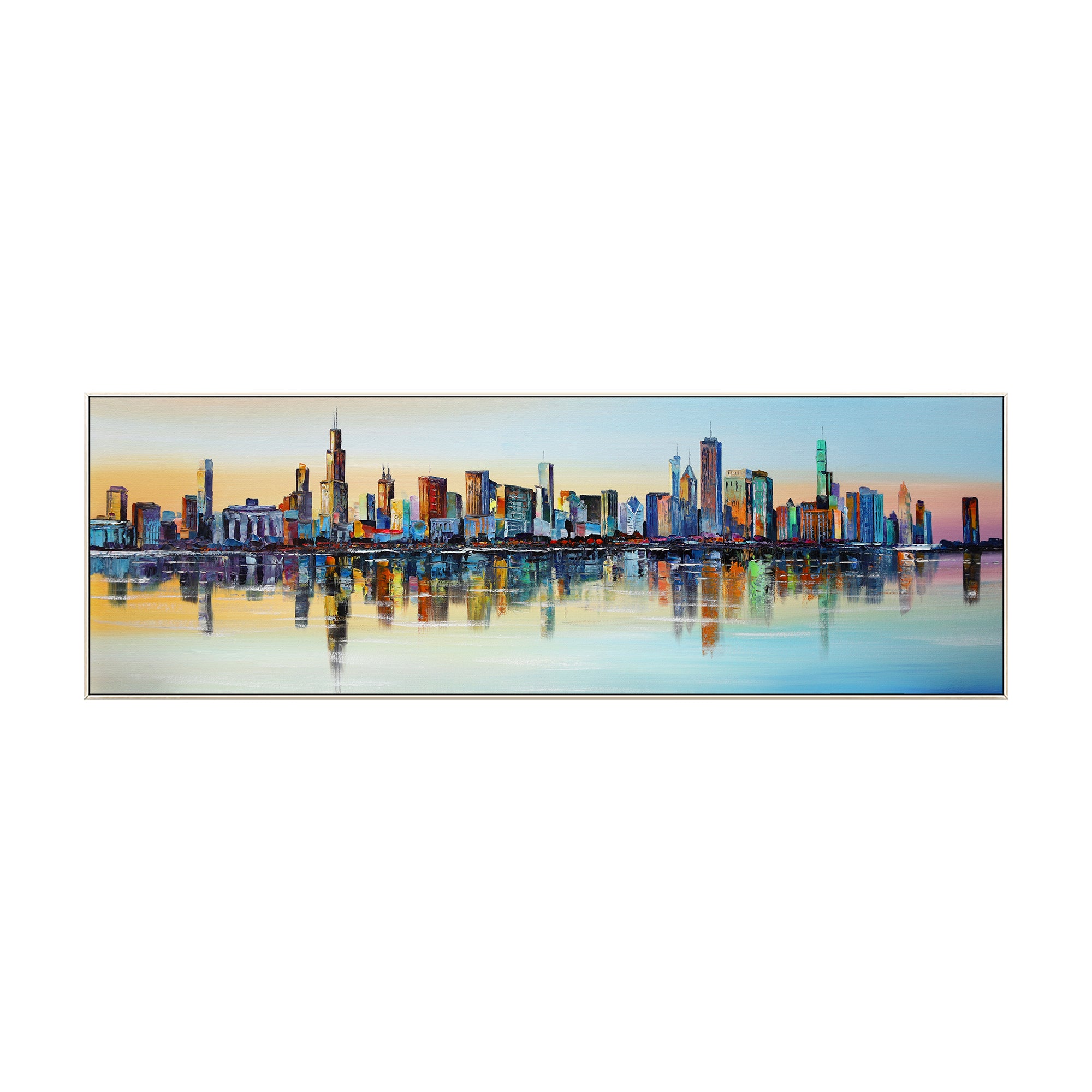 Chicago Sunset Skyline painting