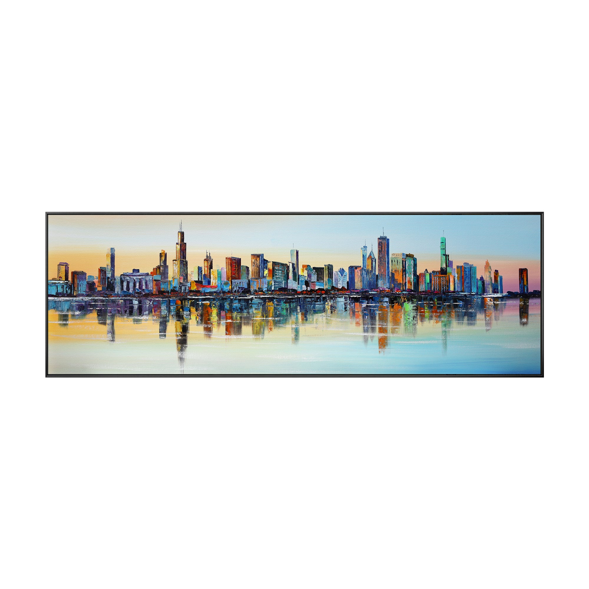 Chicago Sunset Skyline painting
