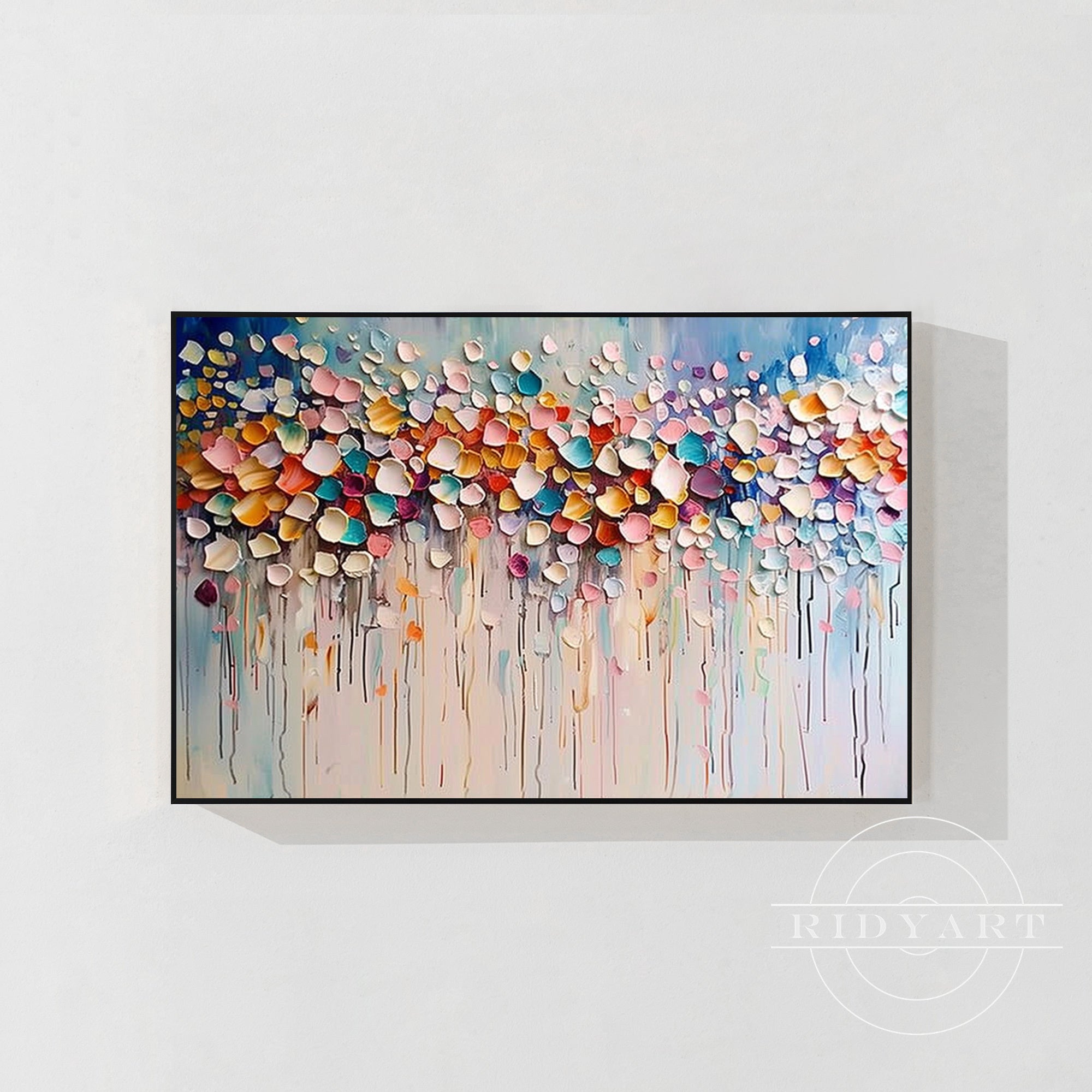 Colorful 3D Textured Wildflower Abstract Flowers Painting