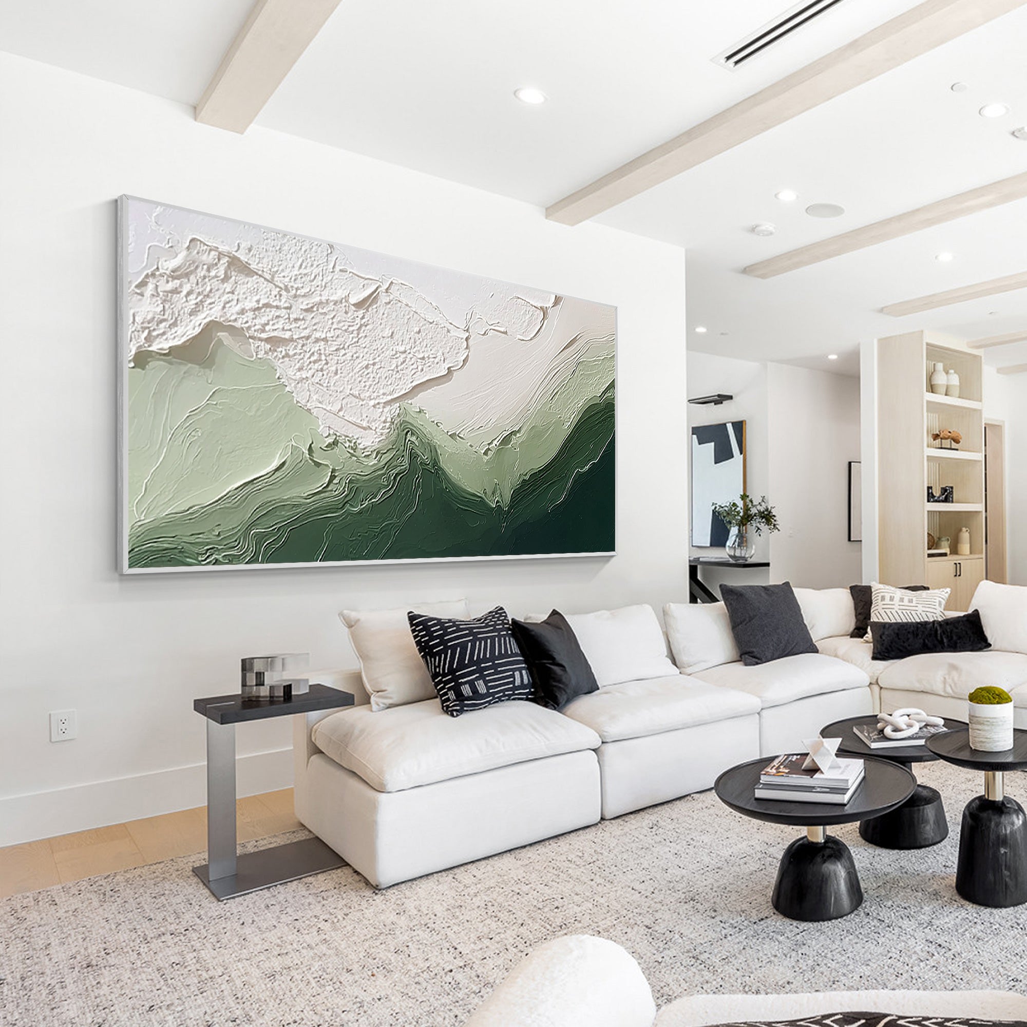 Œuvre d'art en vagues texturées multicouches