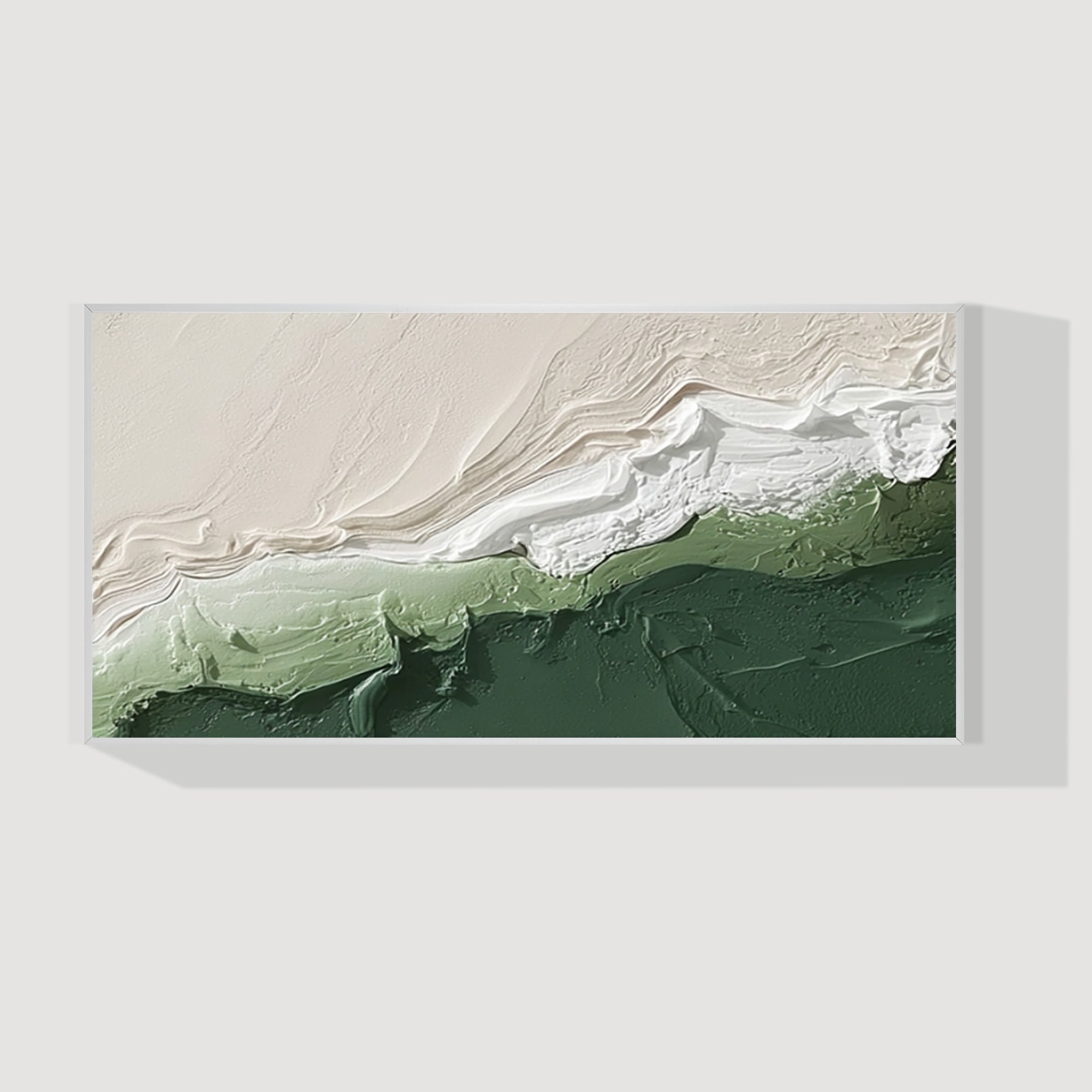 Minimalist sage green mountain canvas