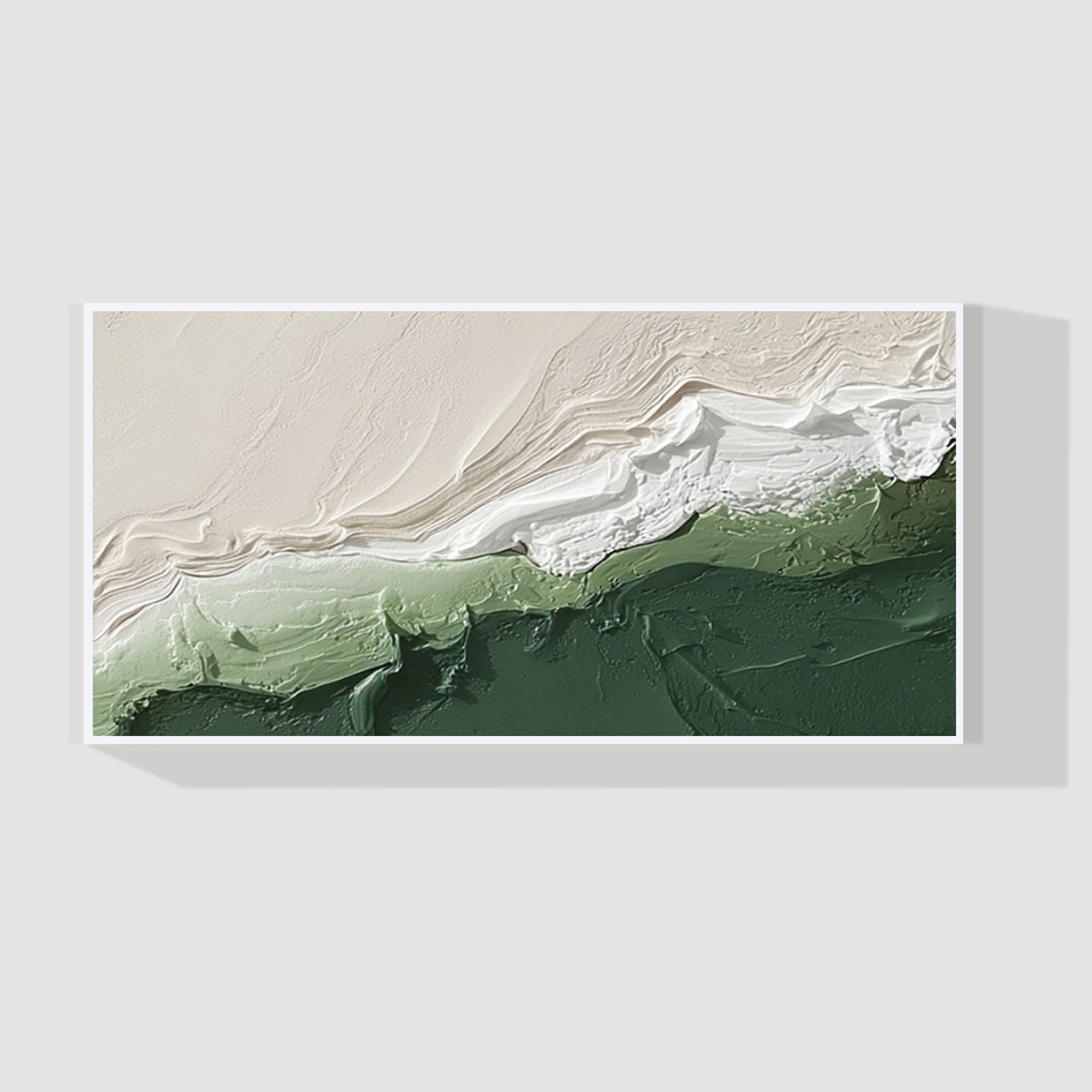Beige textured abstract mountain art