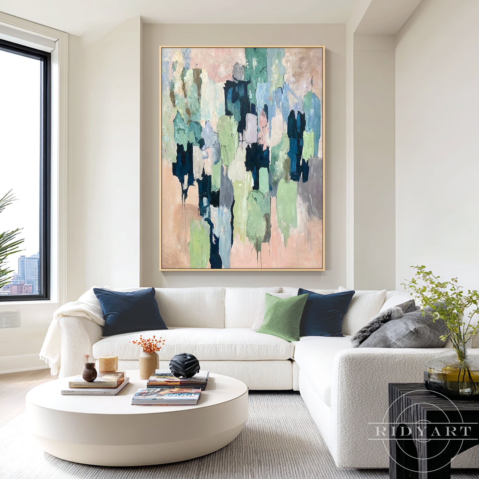 Contemporary abstract painting inspired by urban landscape