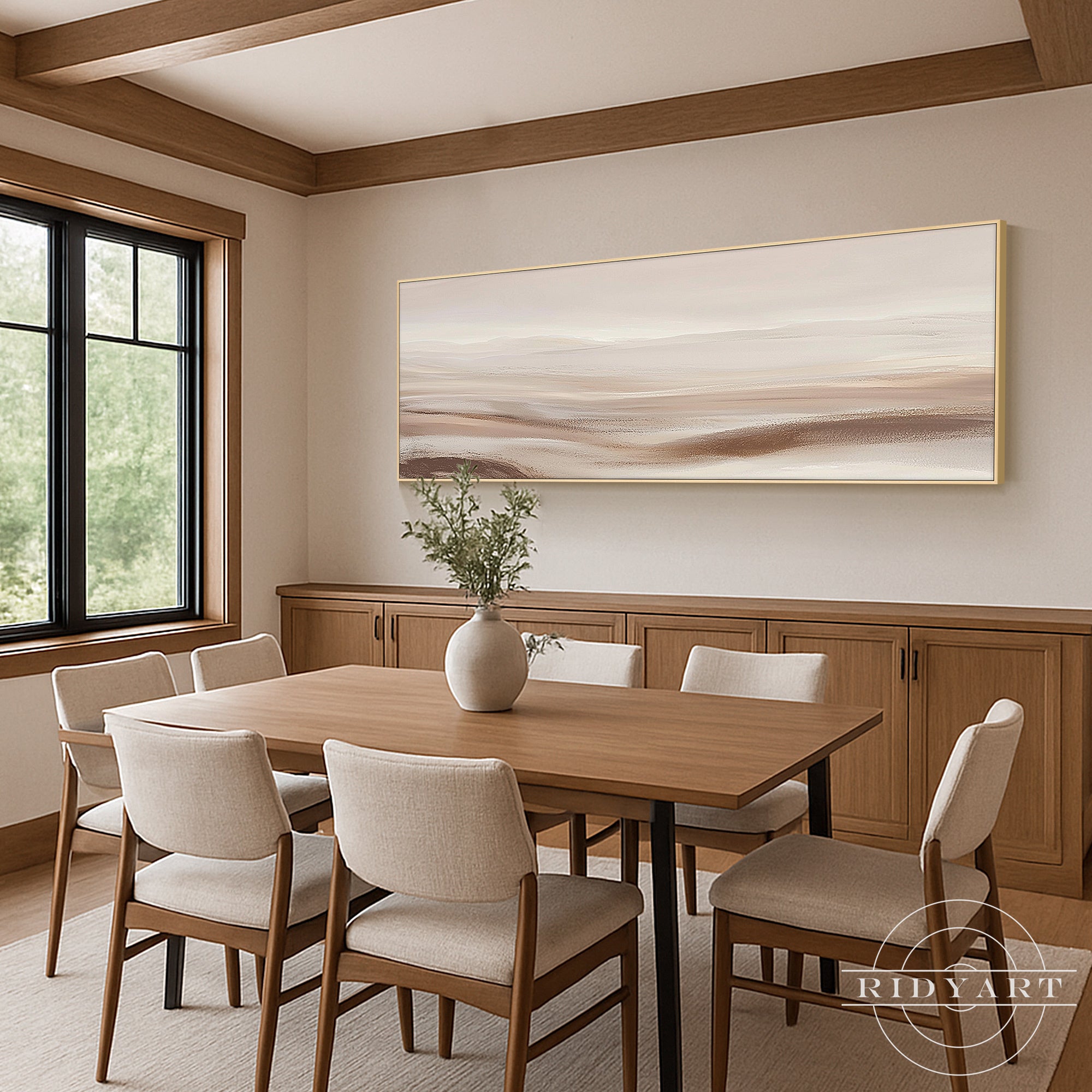 Organic modern wall art featuring textured neutral abstract painting