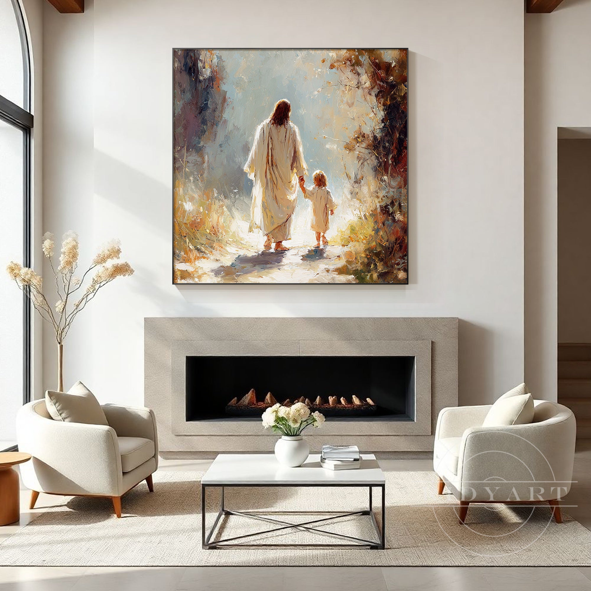 Christian religious Jesus wall art serene living room decor