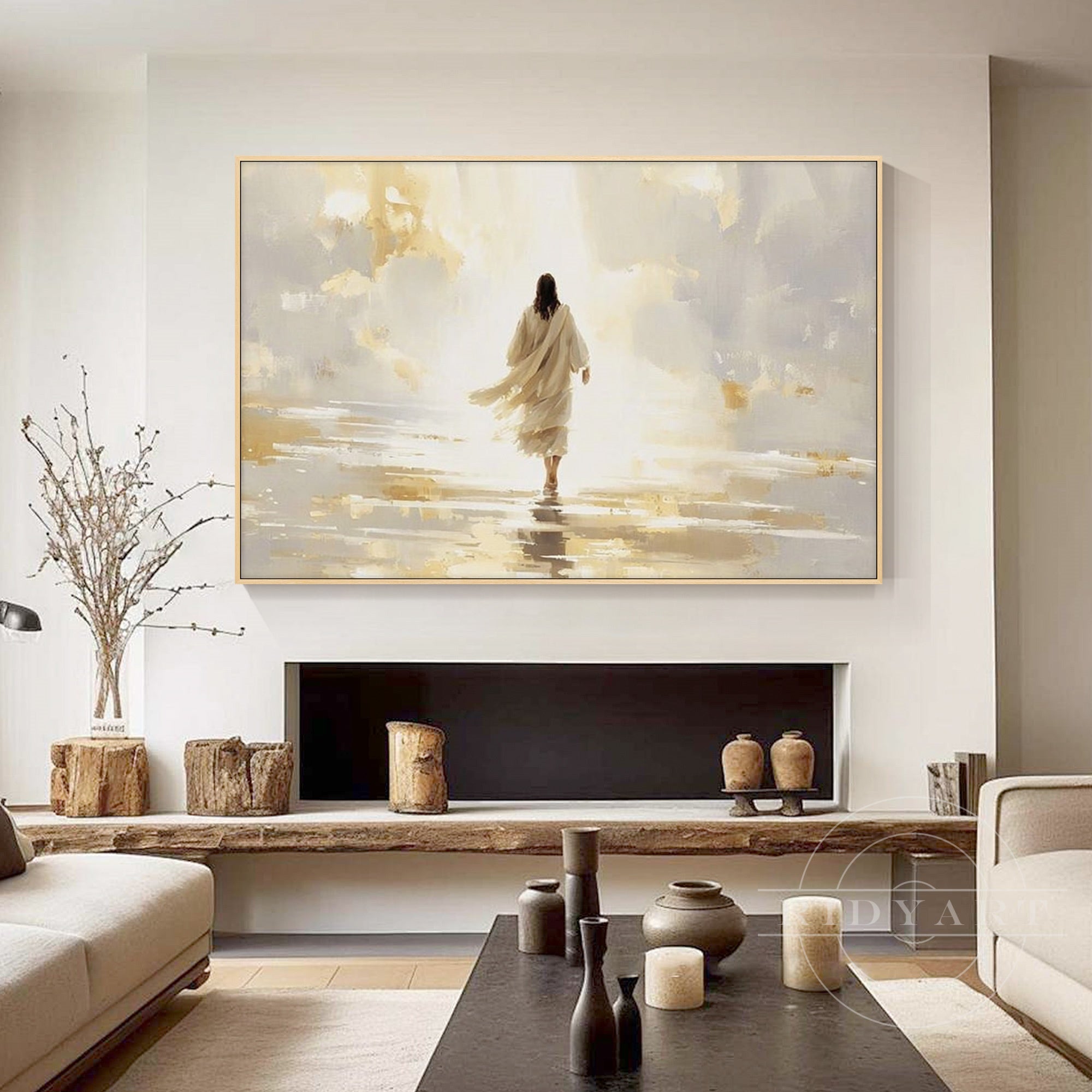 Religious Jesus Christ walking artwork statement wall decor