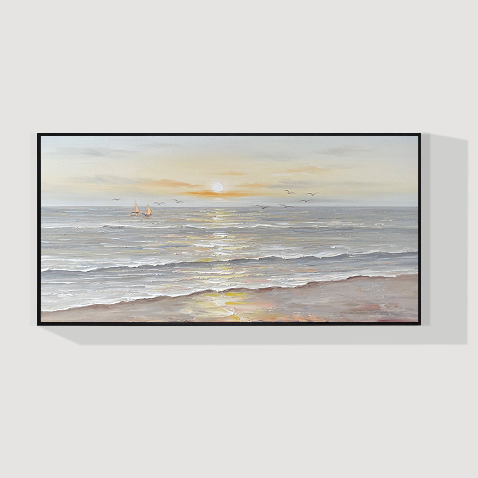 Coastal Sunset Landscape Oil Painting