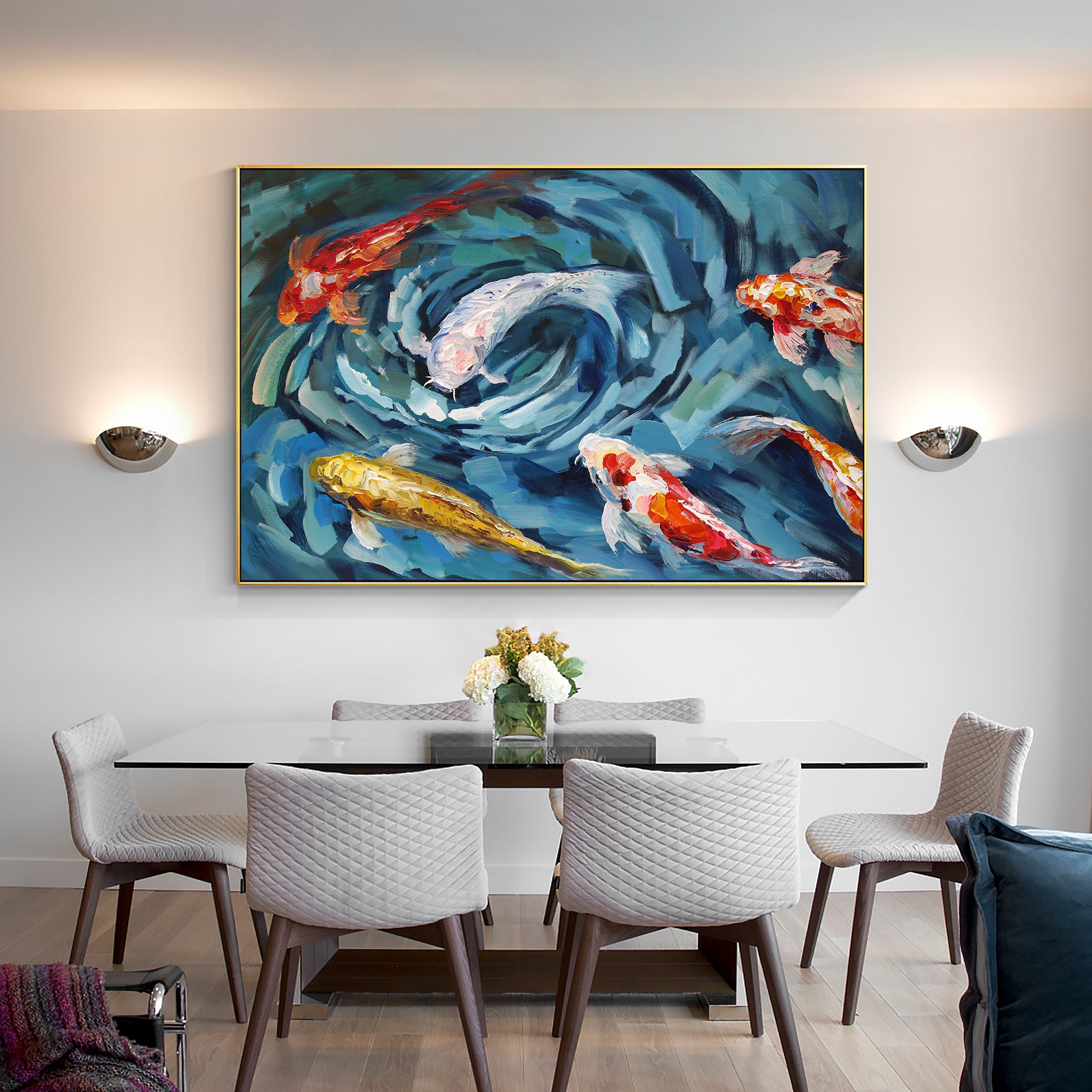 Lebendiges KOI Fischgemälde