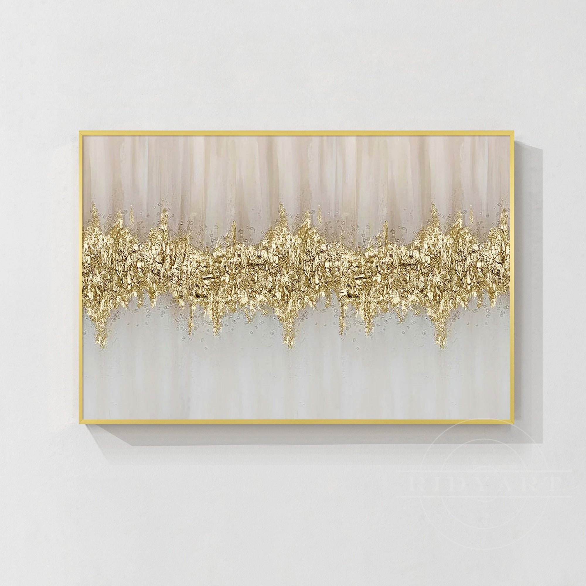 Modern gold abstract oil painting on canvas wall art
