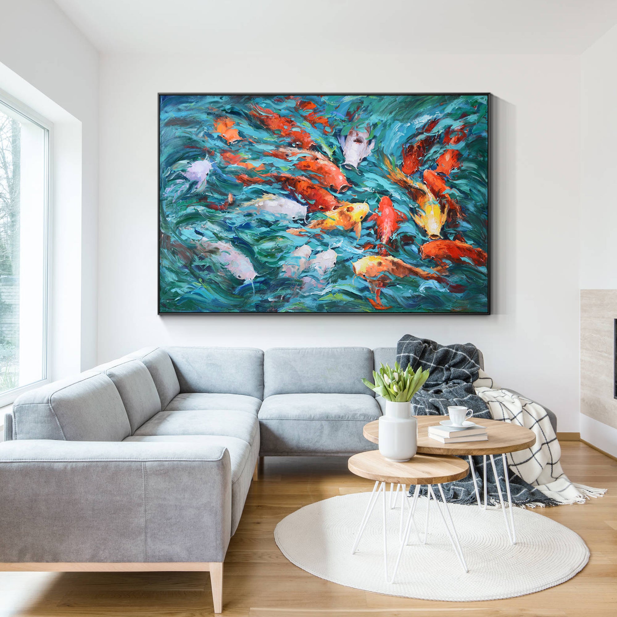 Textur KOI Fisch Malerei
