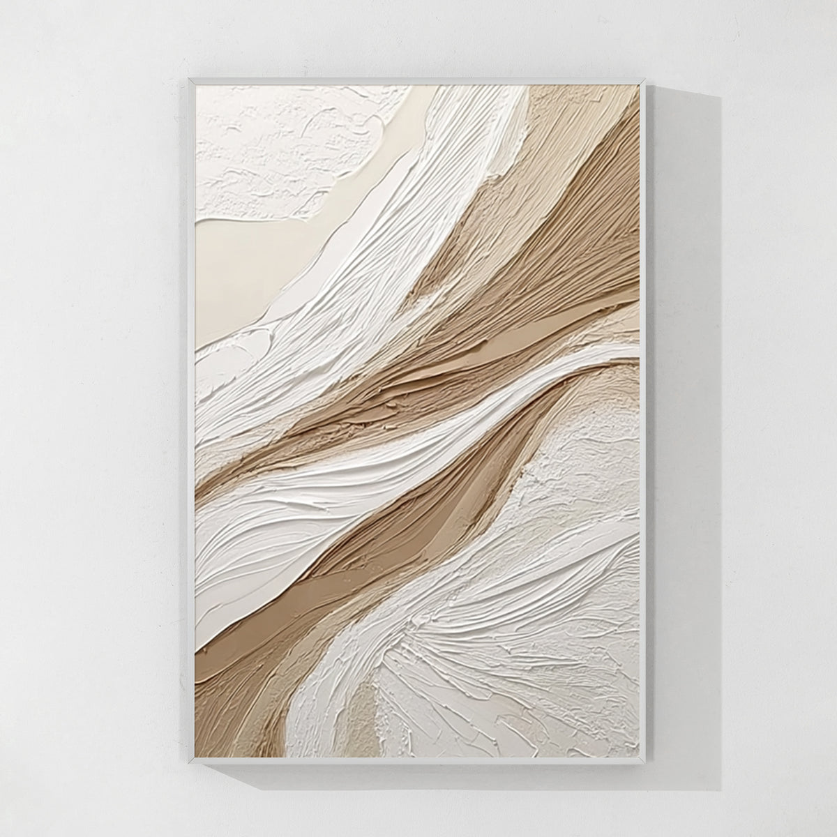 Original Abstract Wall Art Extra Large Beige Brown Texture Painting