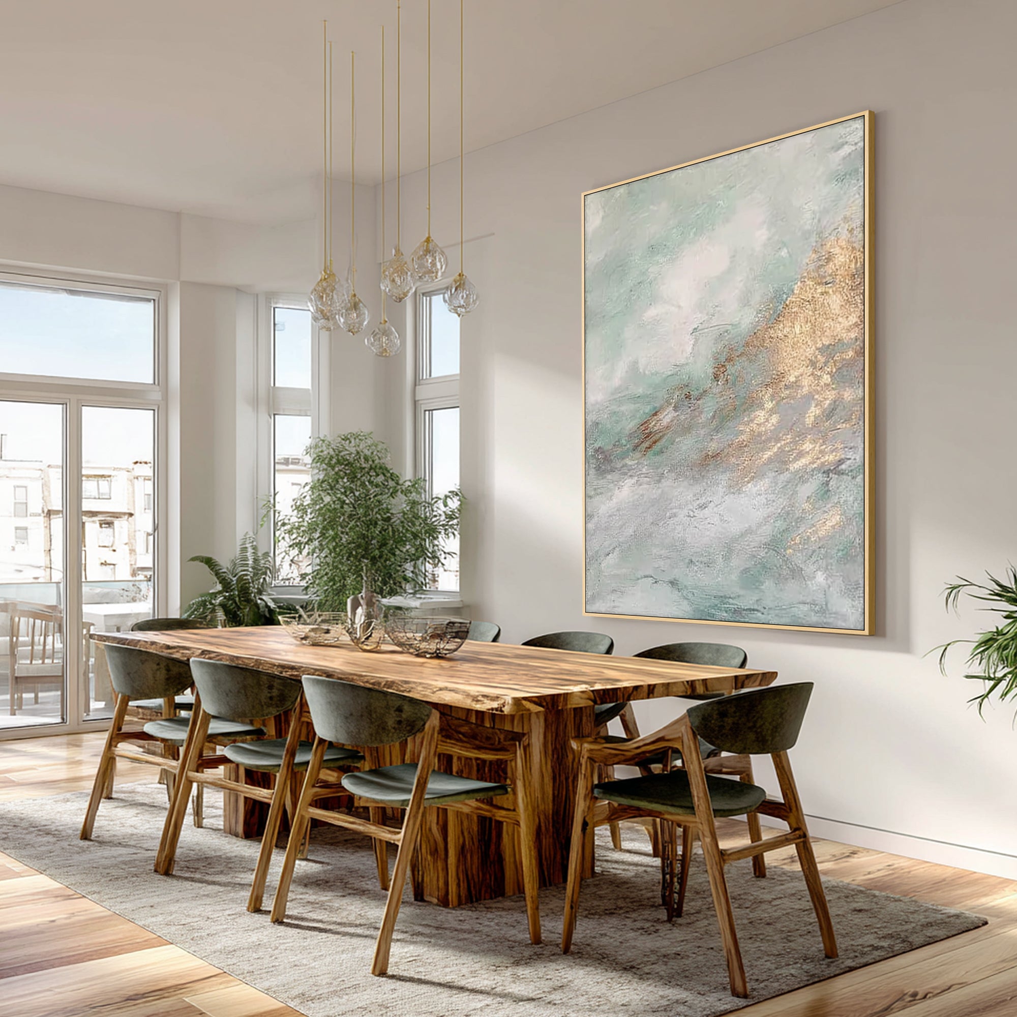 modern textured wall art above desk in home office