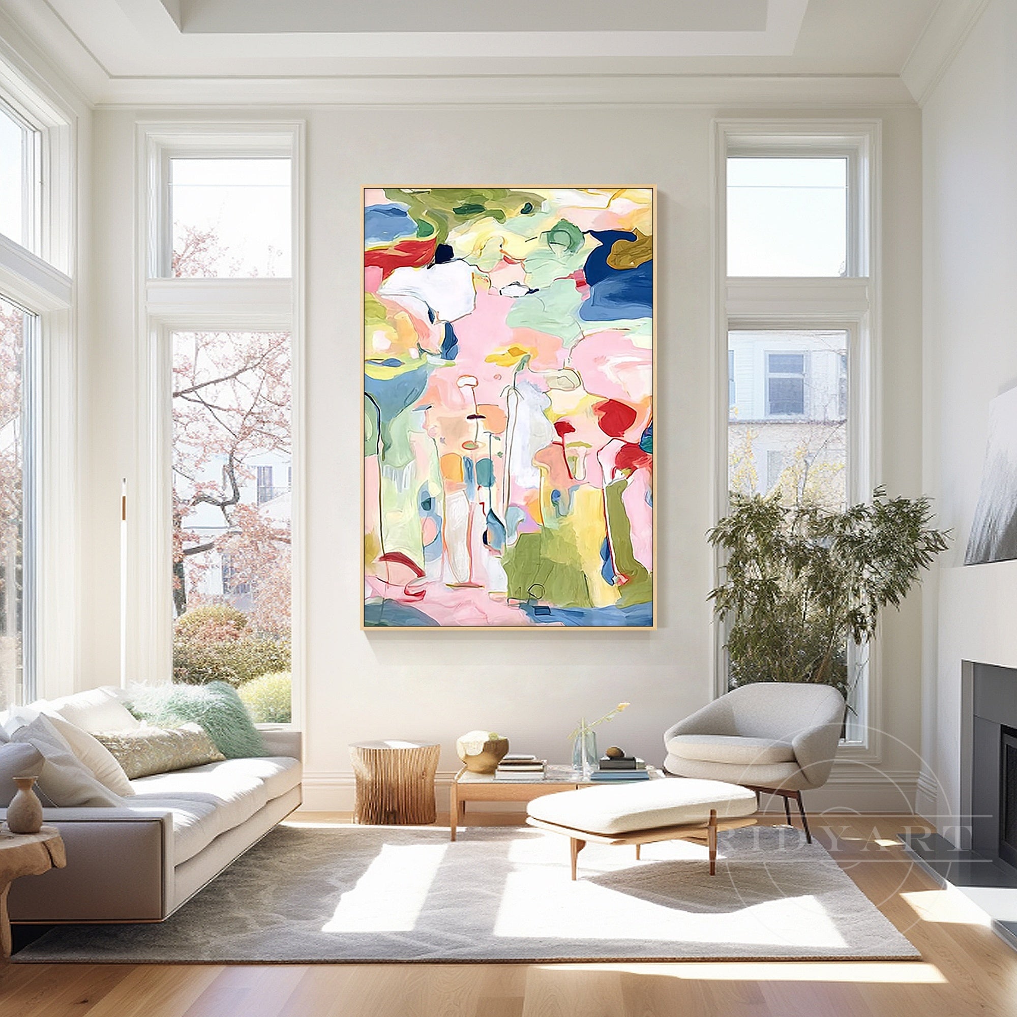 Original abstract floral inspired wall decor