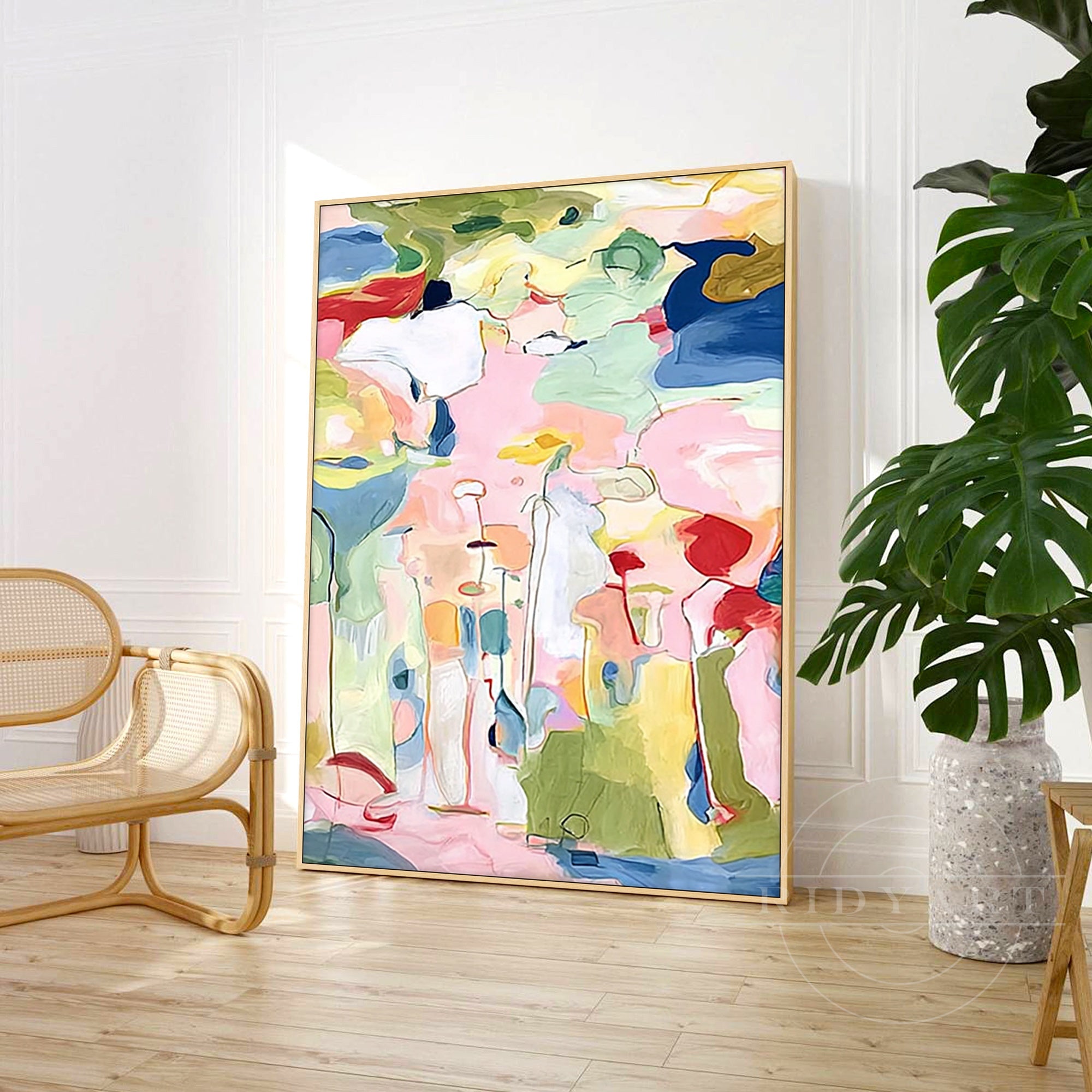 Colorful modern abstract painting for living room