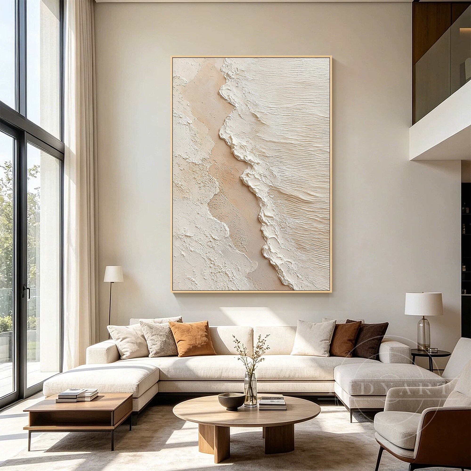 Minimalist neutral statement artwork