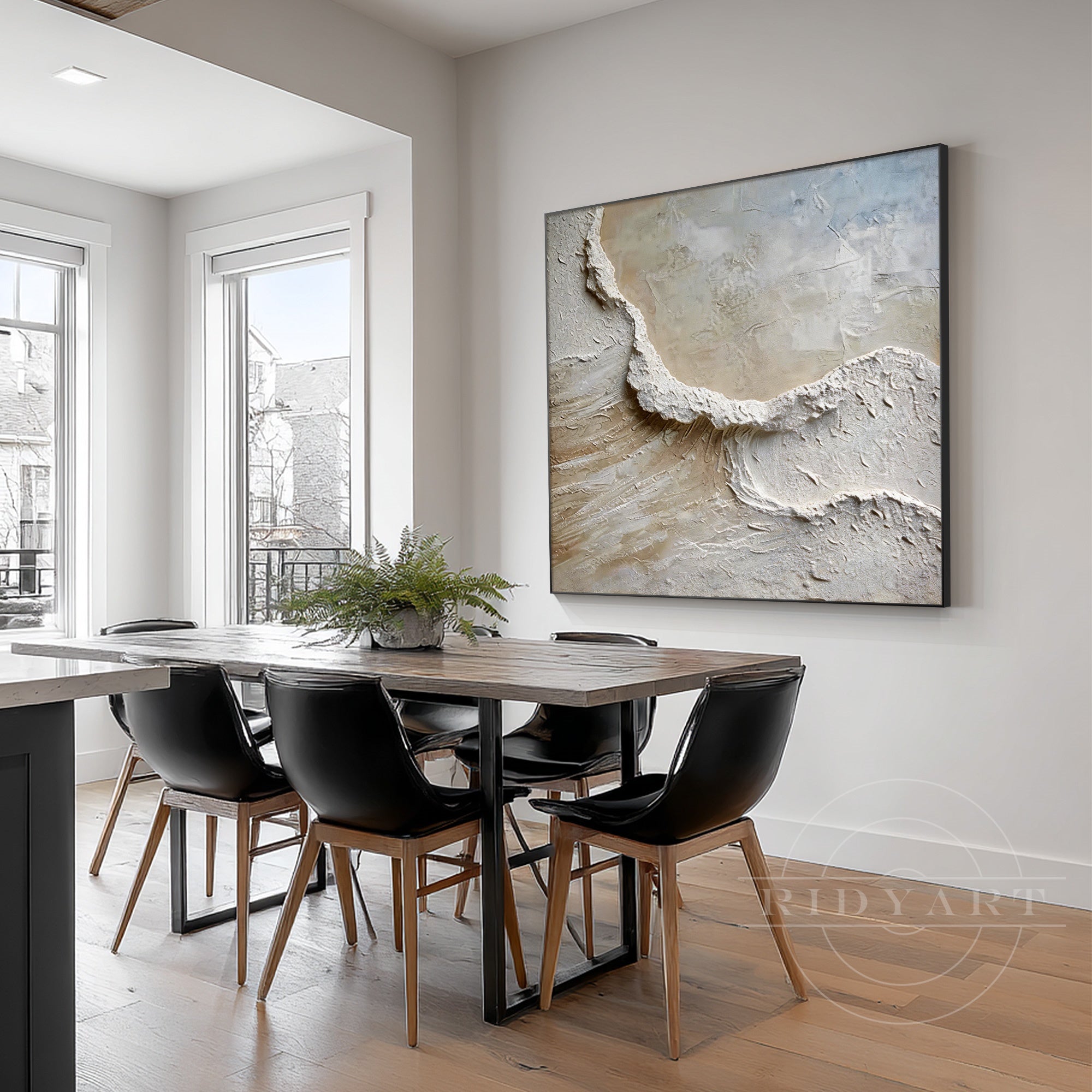 abstract ridge relief hand painted artwork