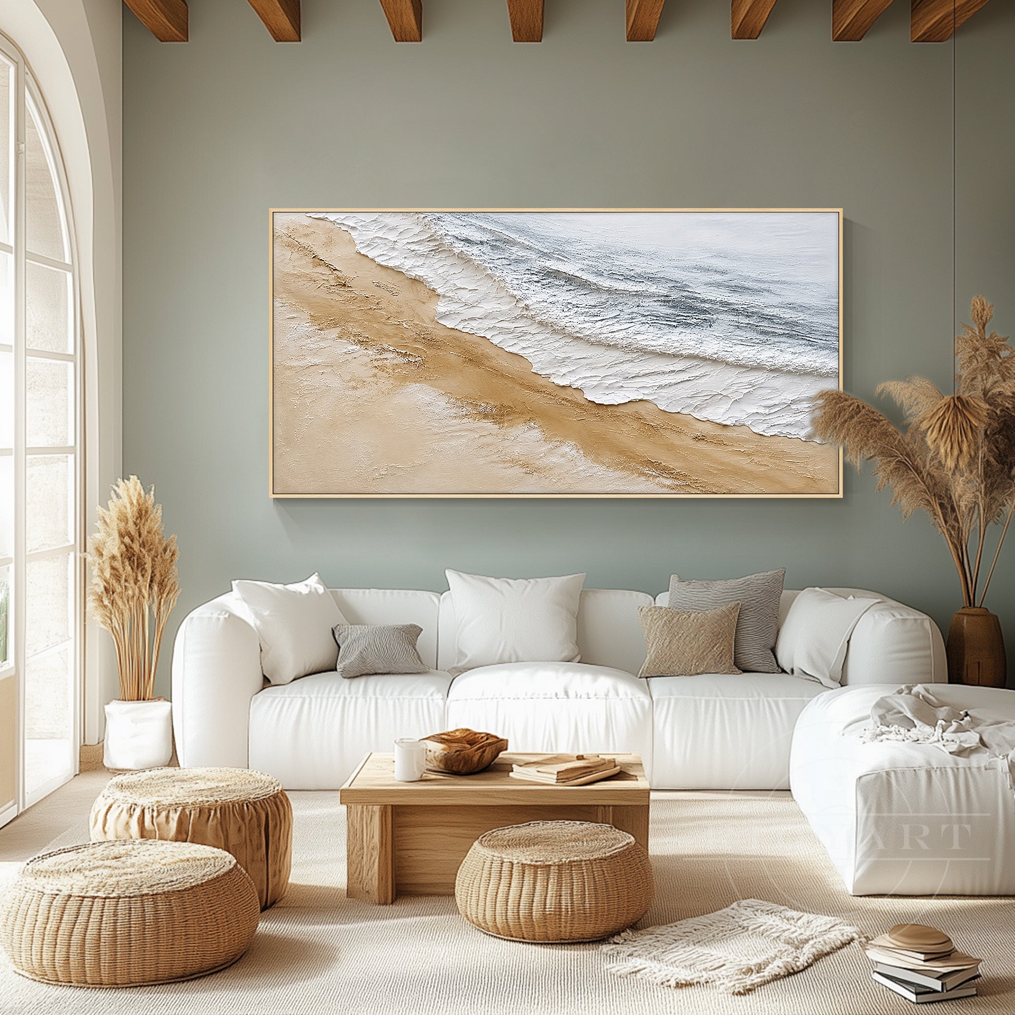 Modern beach landscape wall art