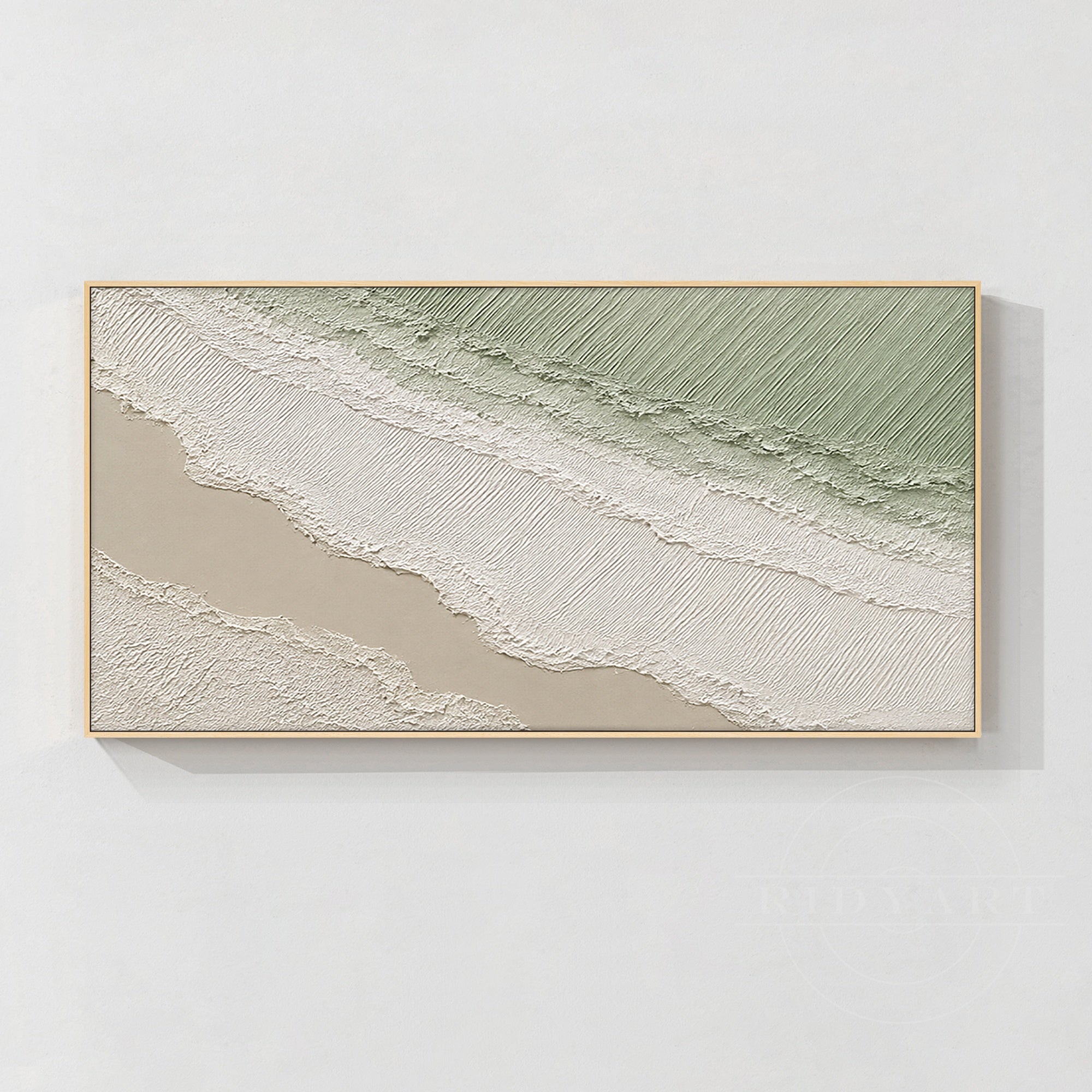 Hand painted textured ocean wave wall art