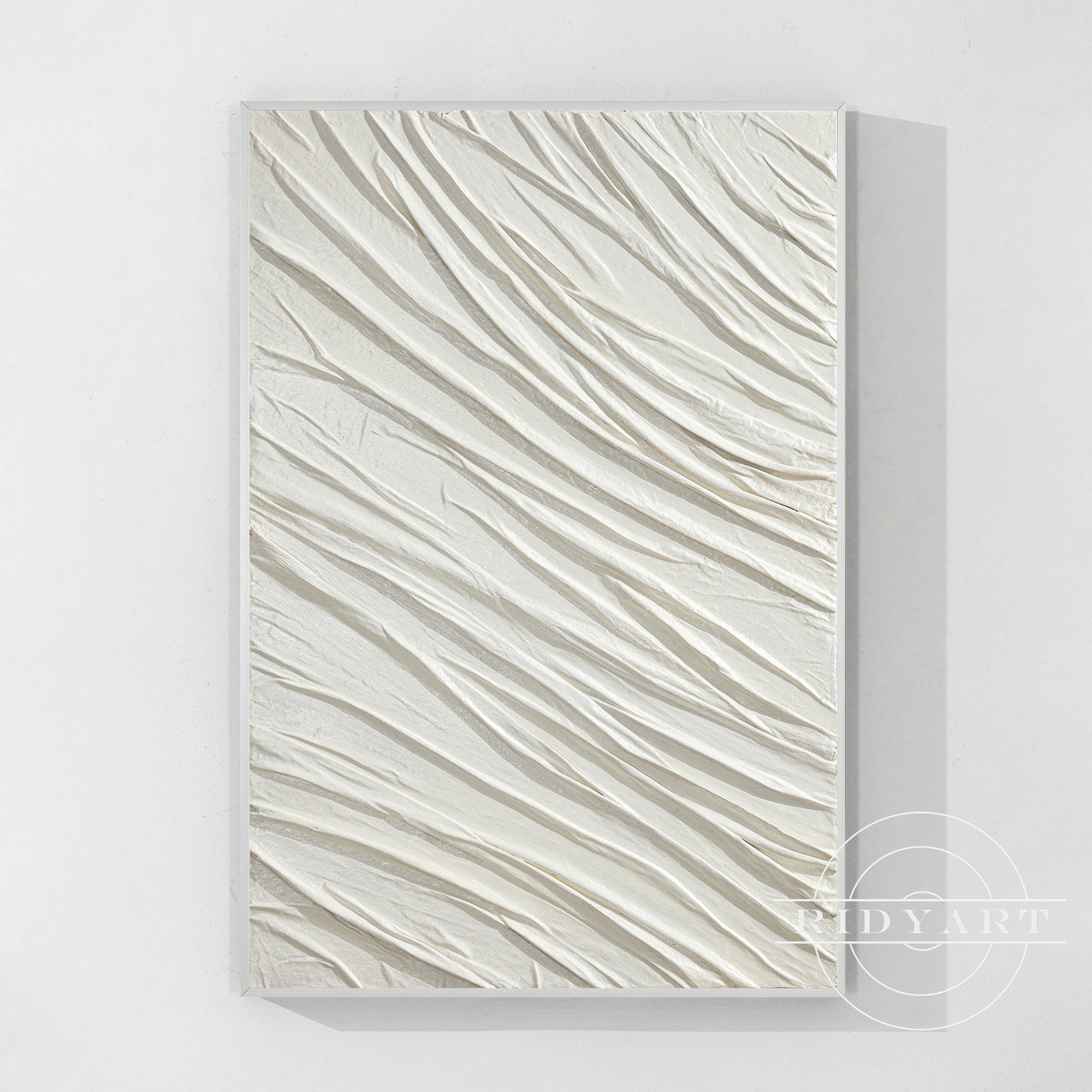 Weiße strukturierte minimalistische Wandkunst