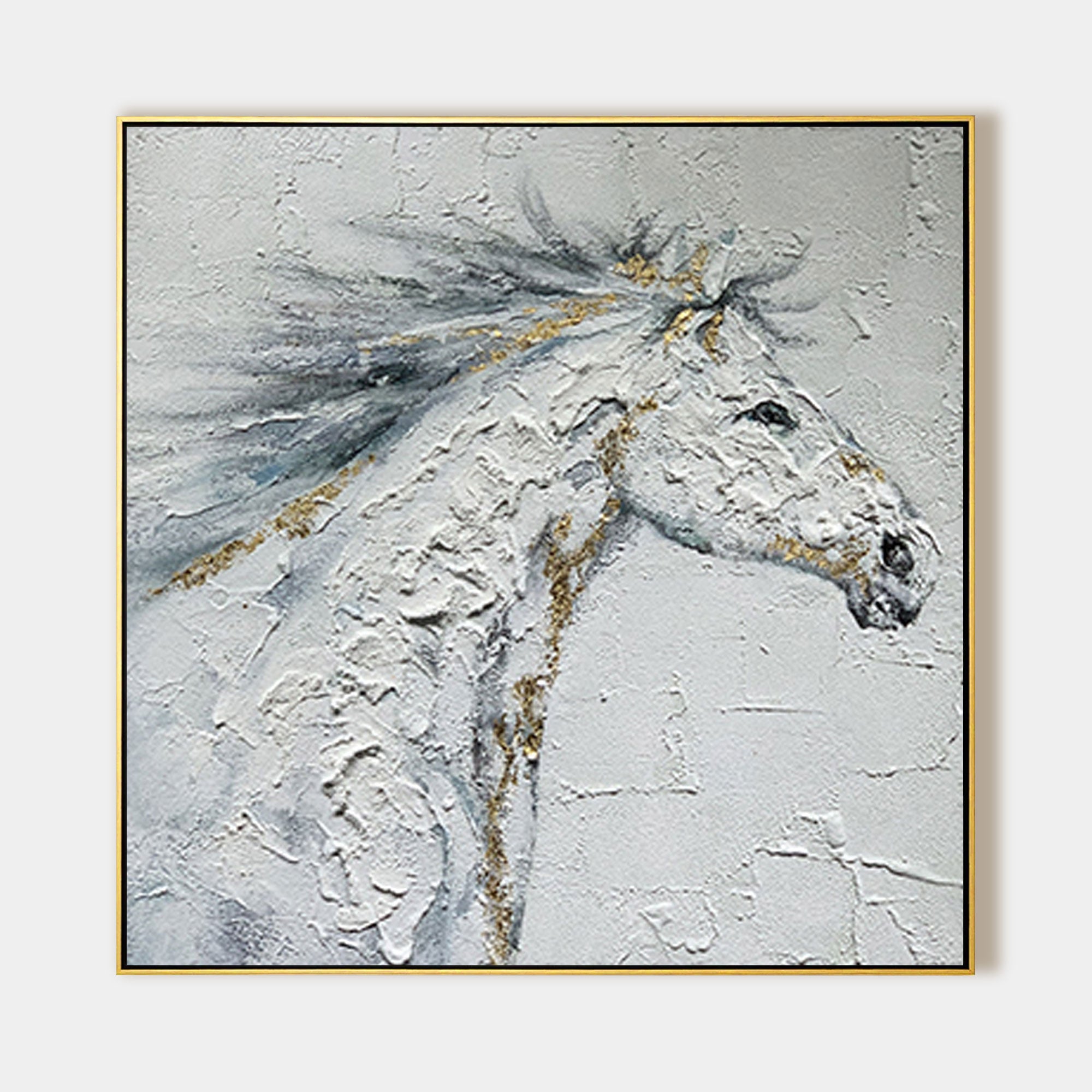 Weißes Pferd Gemälde Original Kunst