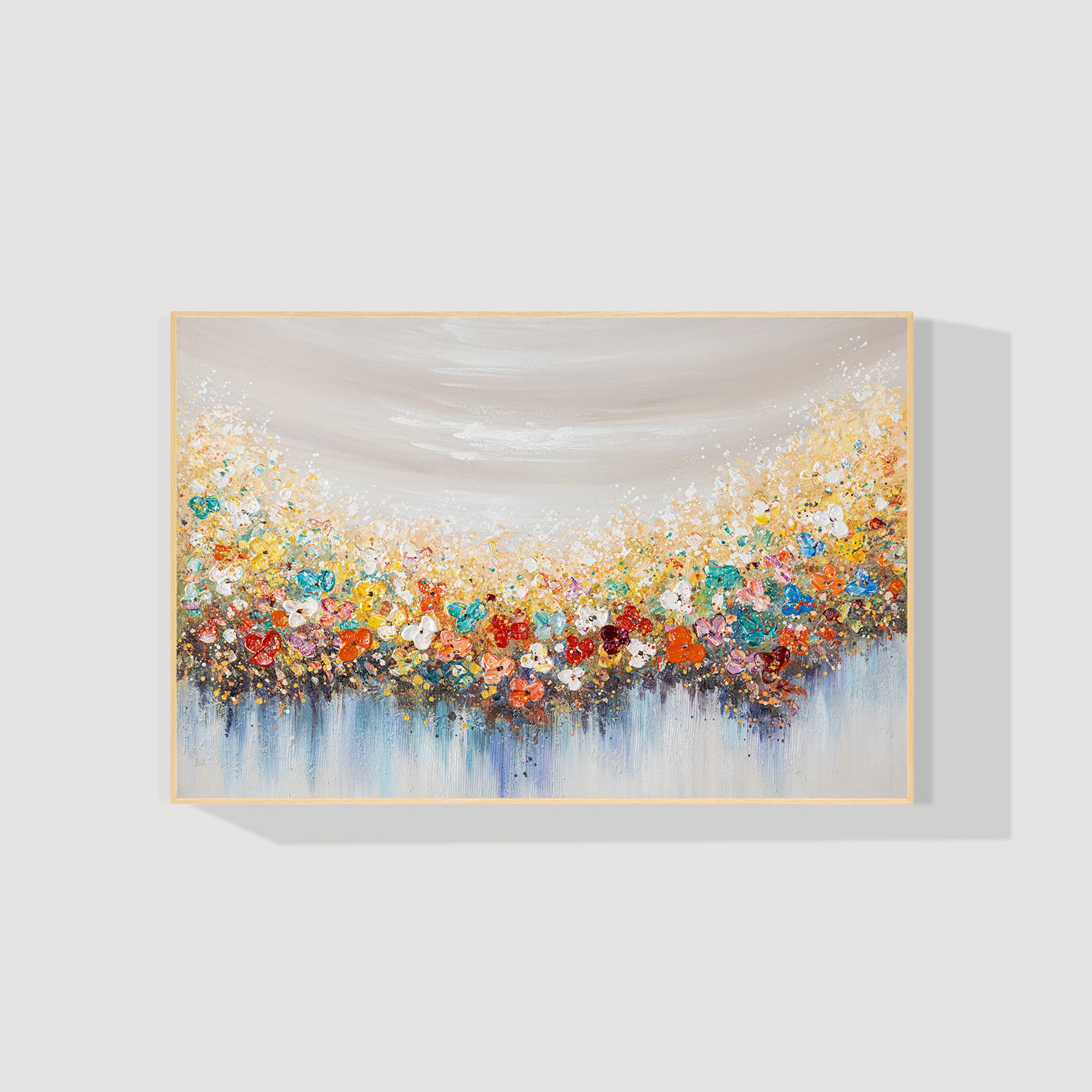 Colorful Flowers Painting - 3D Textured Extra Large Wall Art