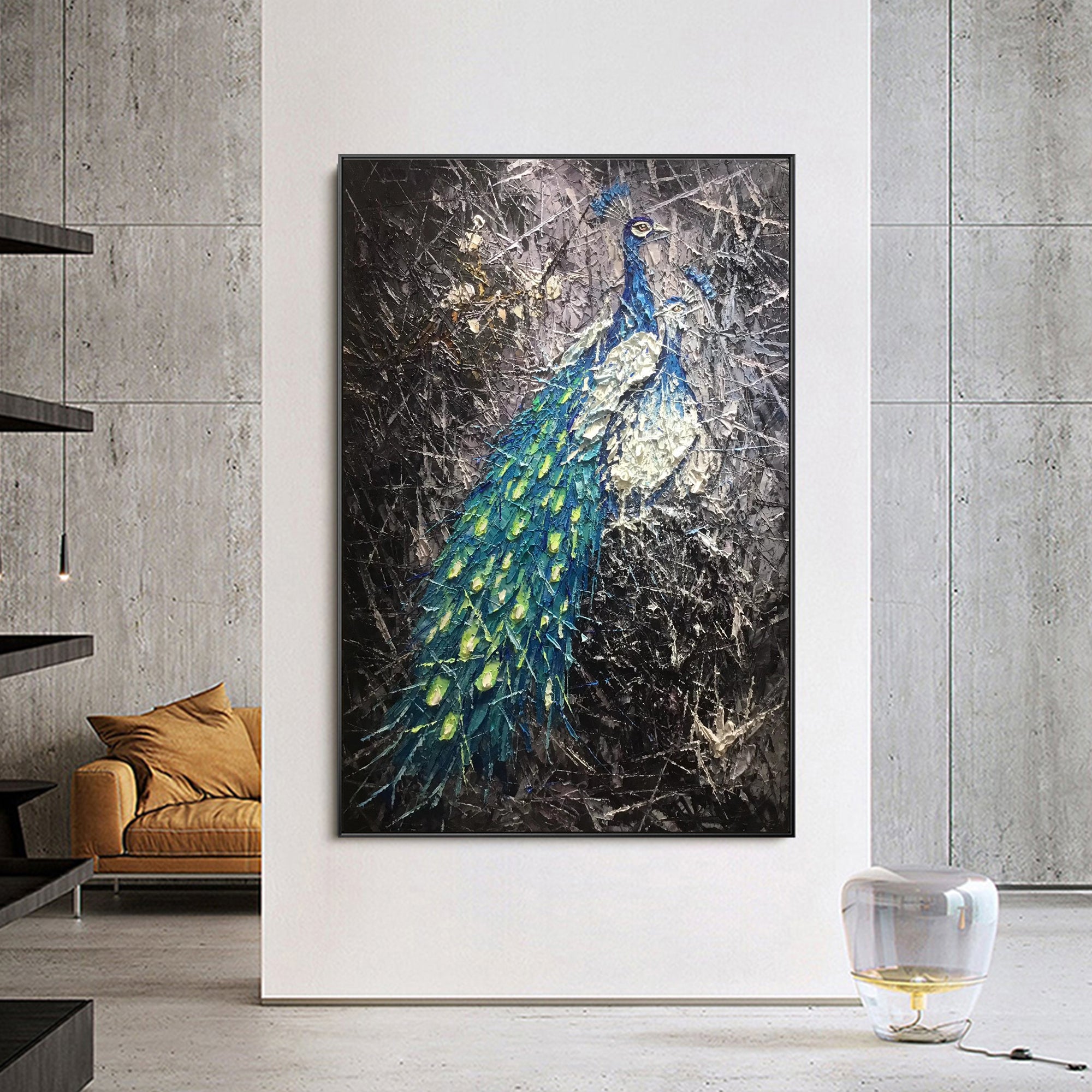 Original textured canvas art for living room decor