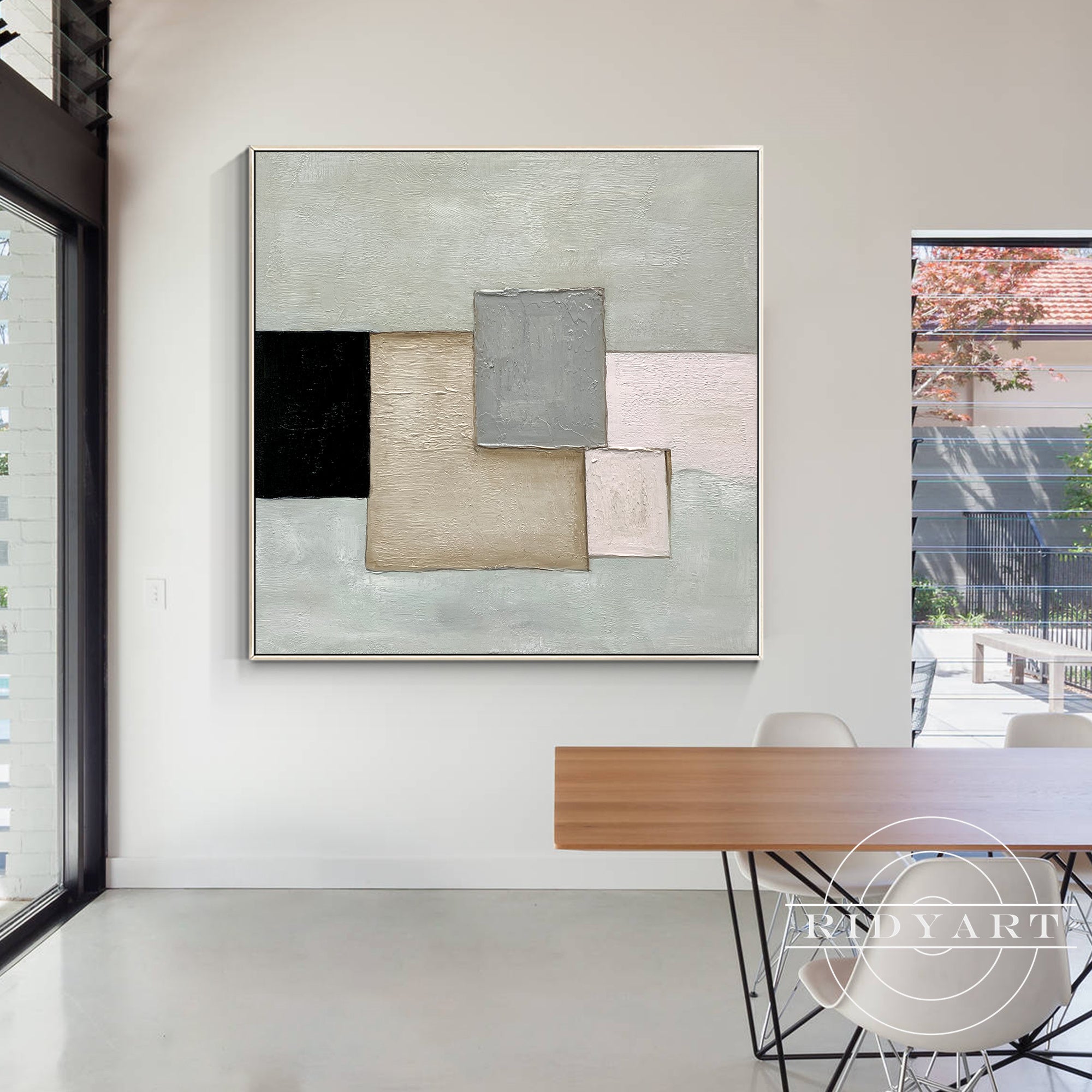 Framed geometric art for contemporary interiors