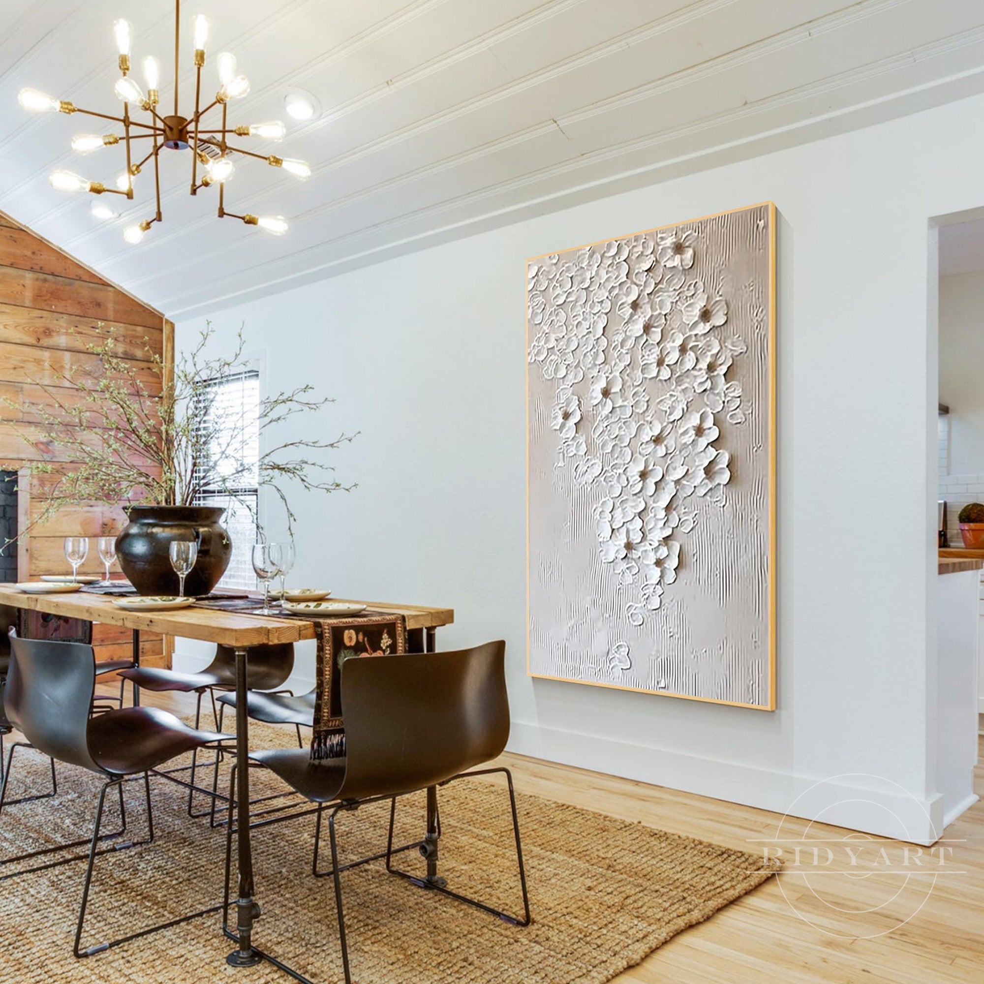 Beige abstract botanical wall decoration