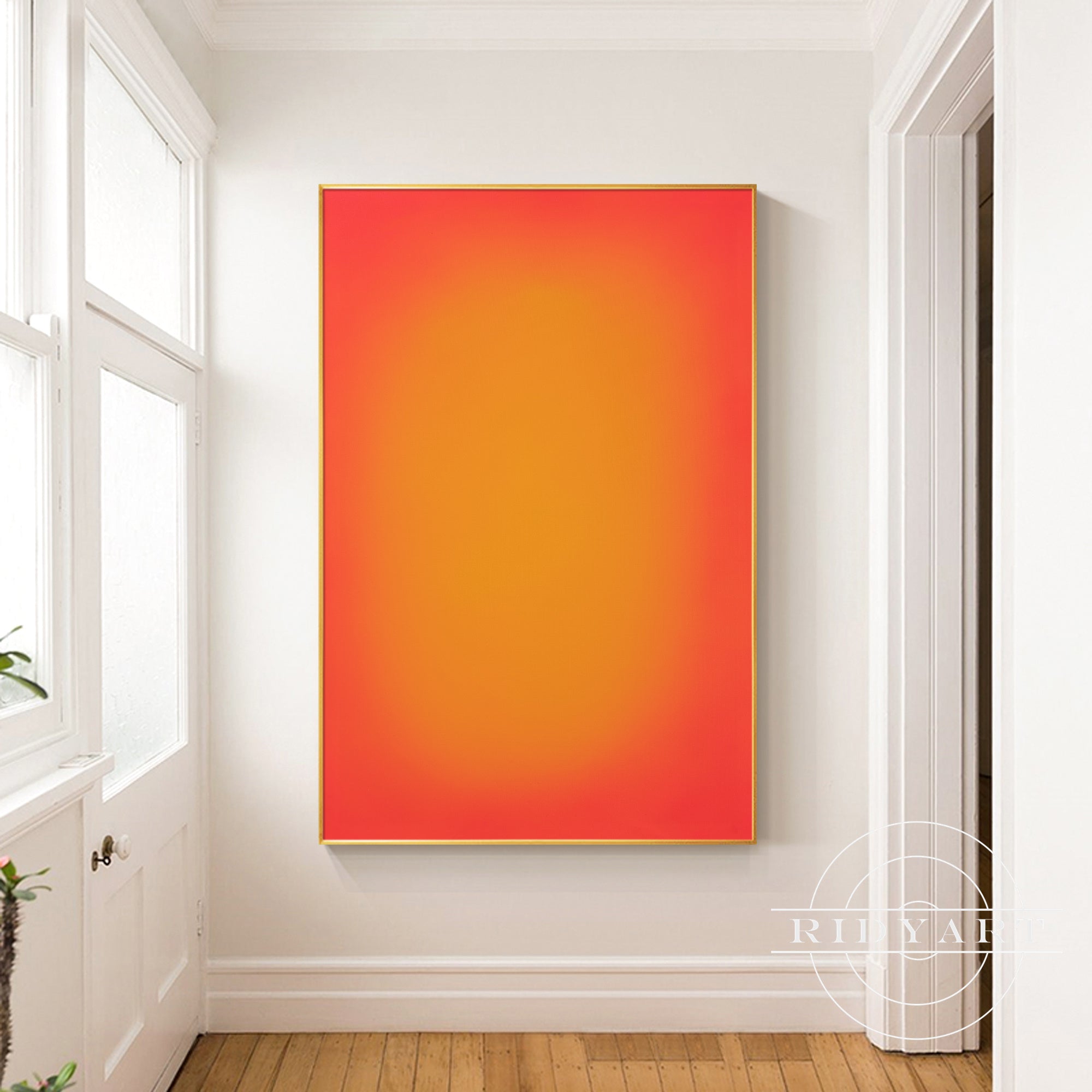 Gradient canvas art in warm tones