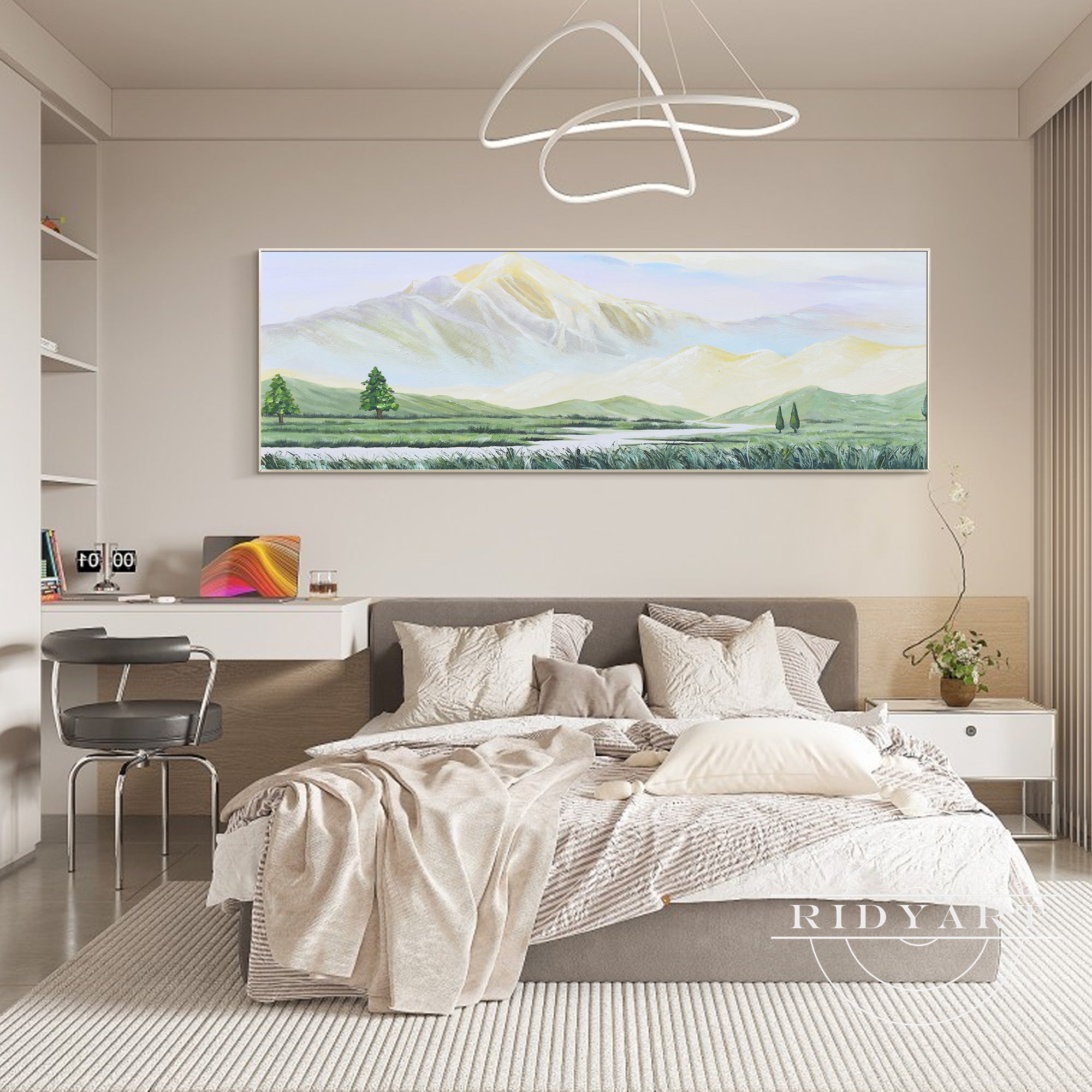 Extra large abstract sunrise wall art