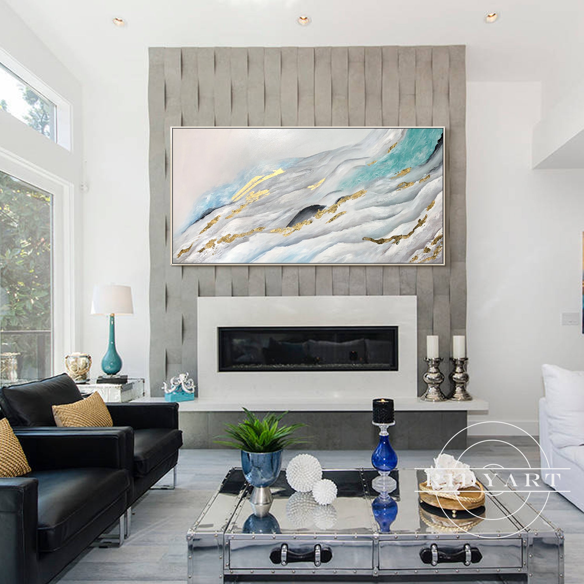 Contemporary watercolor canvas wall decor