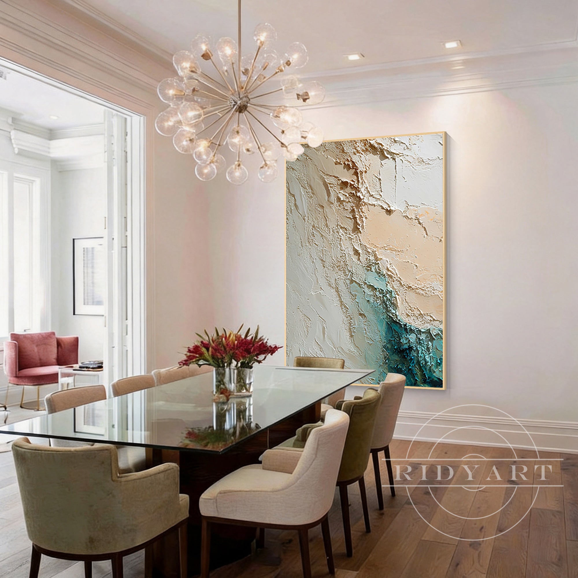 textured ocean canvas modern coastal wall decor