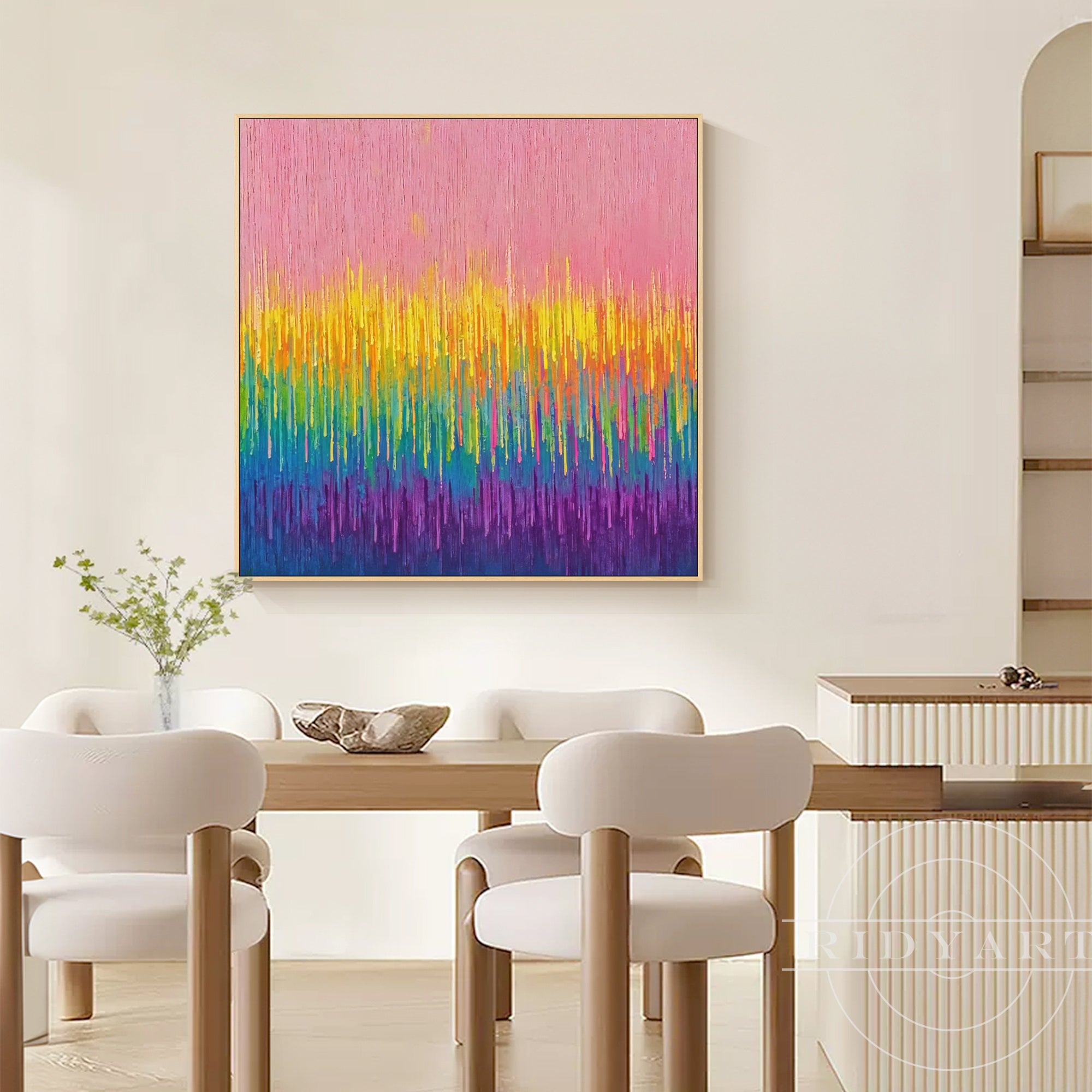 Arte de pared abstracto rosa BA0952