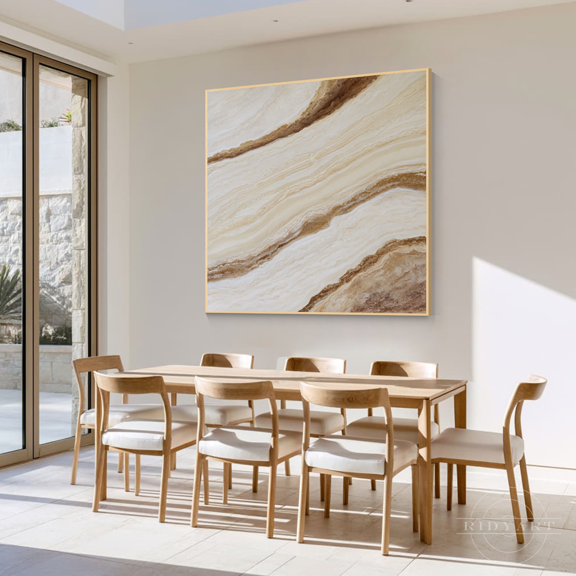 Elegant neutral-toned marble pattern print, perfect for modern Scandinavian, Japandi, or luxury home decor.