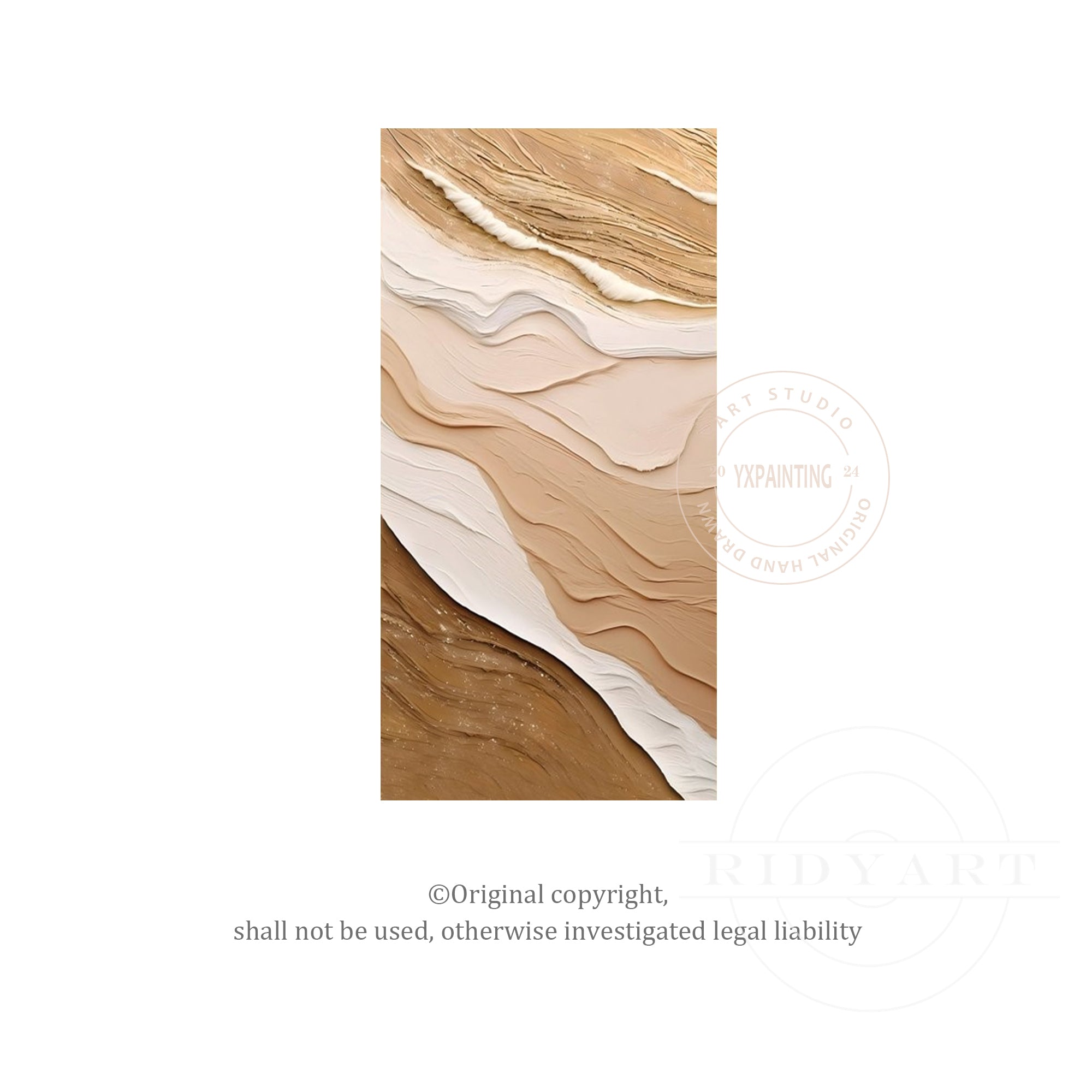 Earth Tone Ocean Waves Painting