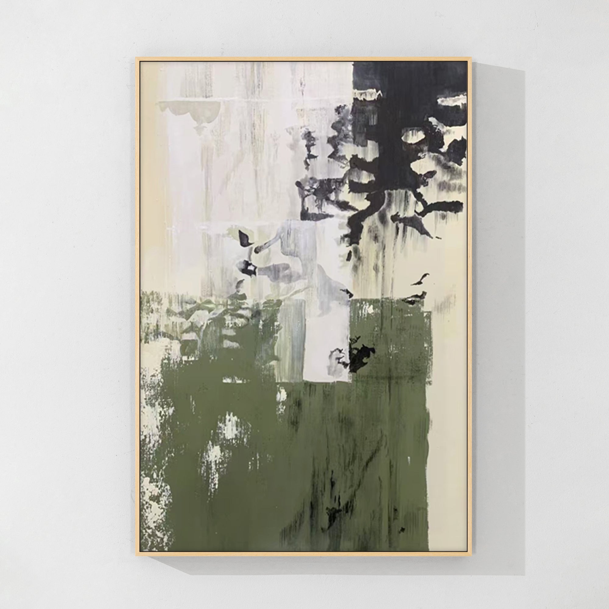 Army green abstract wall art