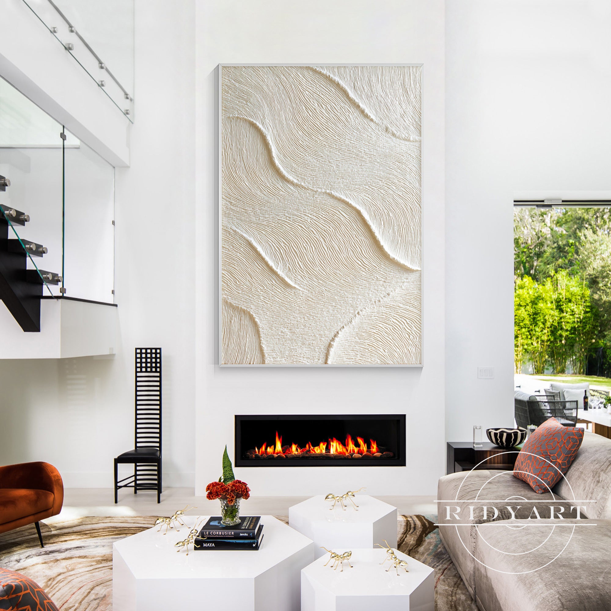 Modern neutral abstract art