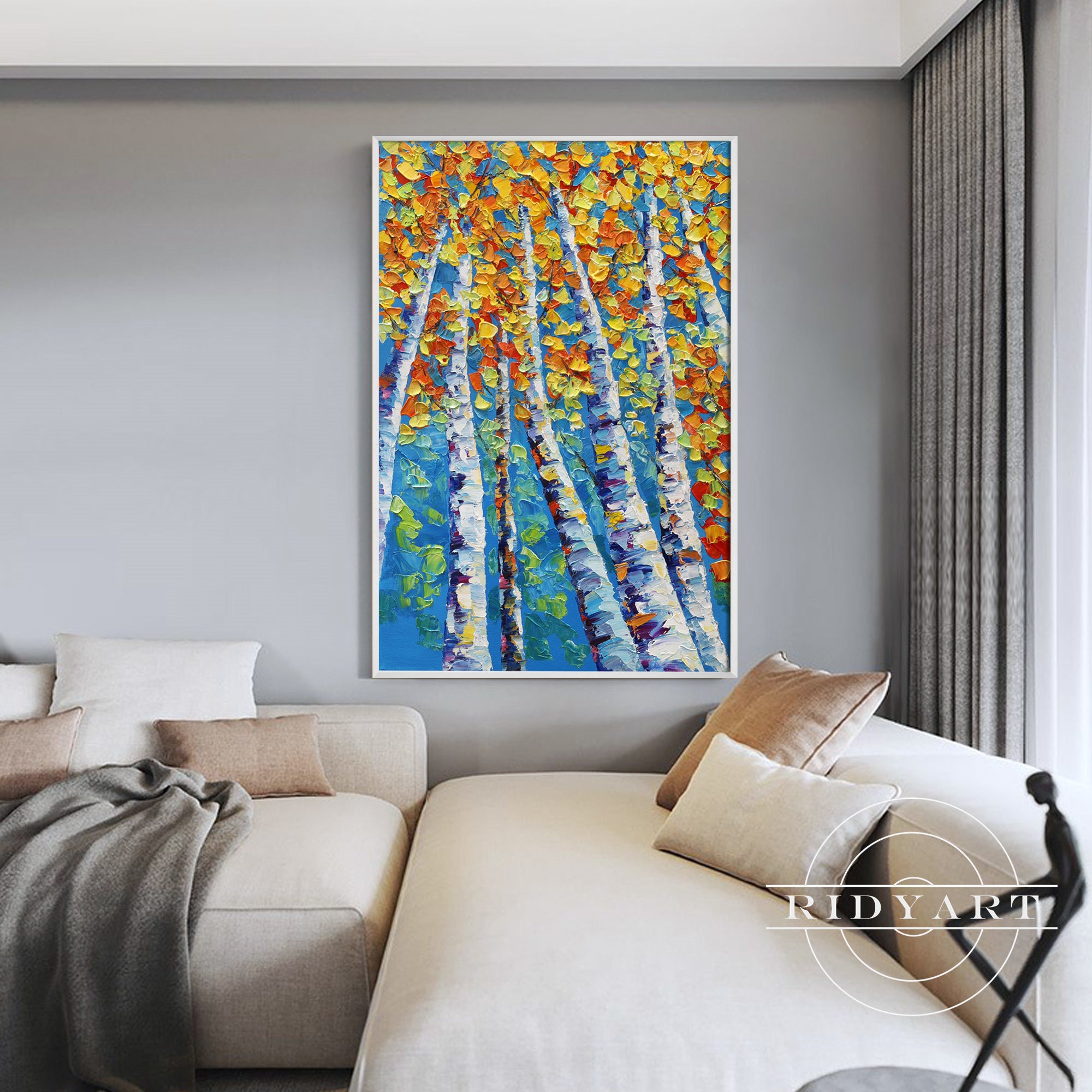 Japandi-style black wall art for modern interior design
