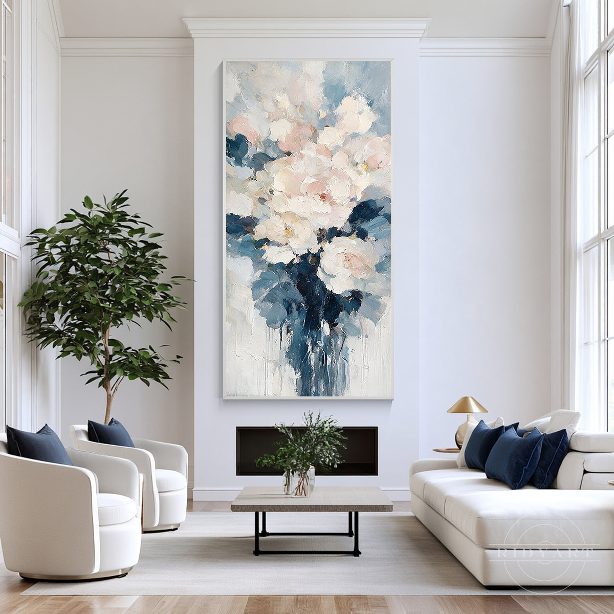 Luxury textured flower canvas painting presented as a thoughtful gift for housewarming or special occasions.