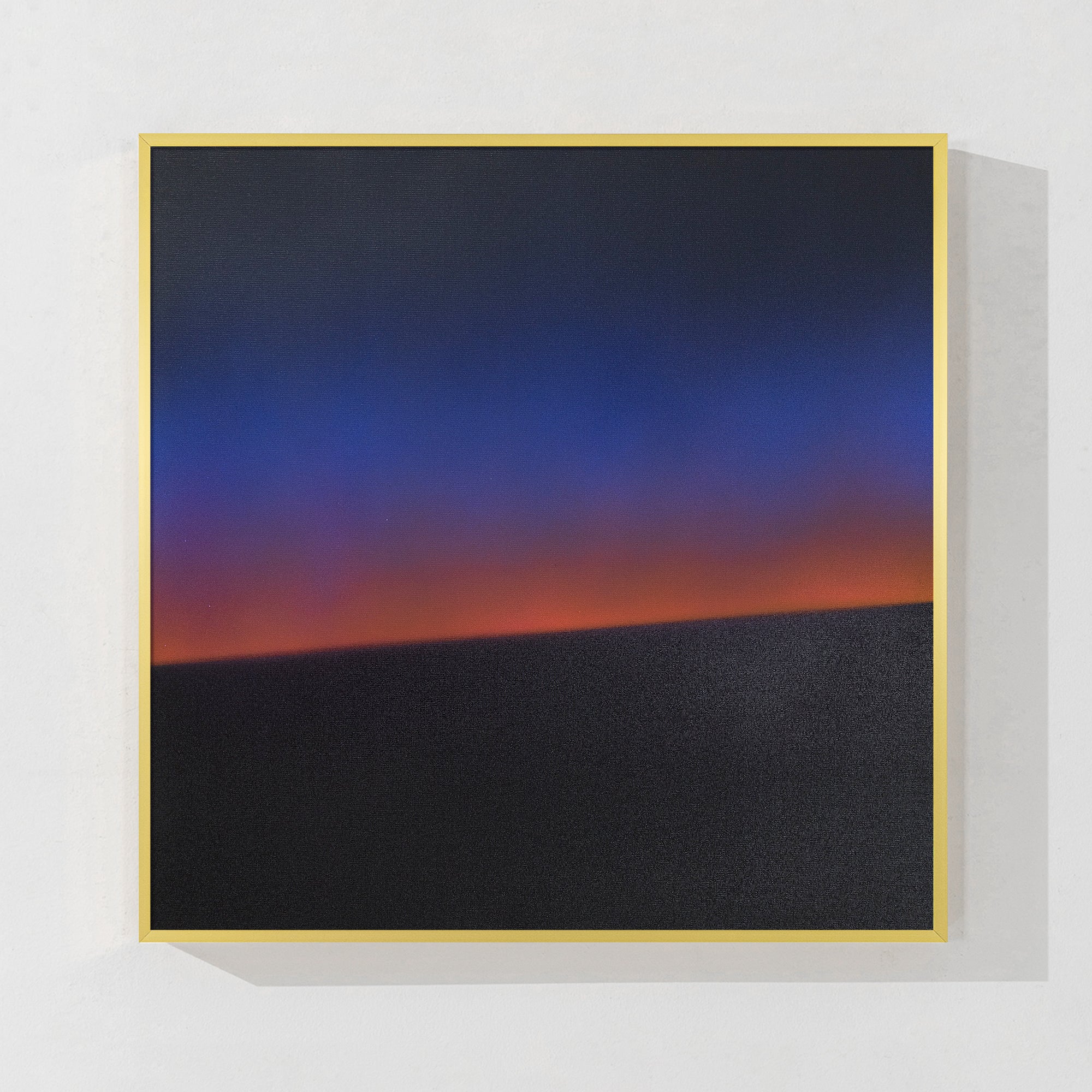 Blue black orange gradient wall art neon ombre sunrise painting