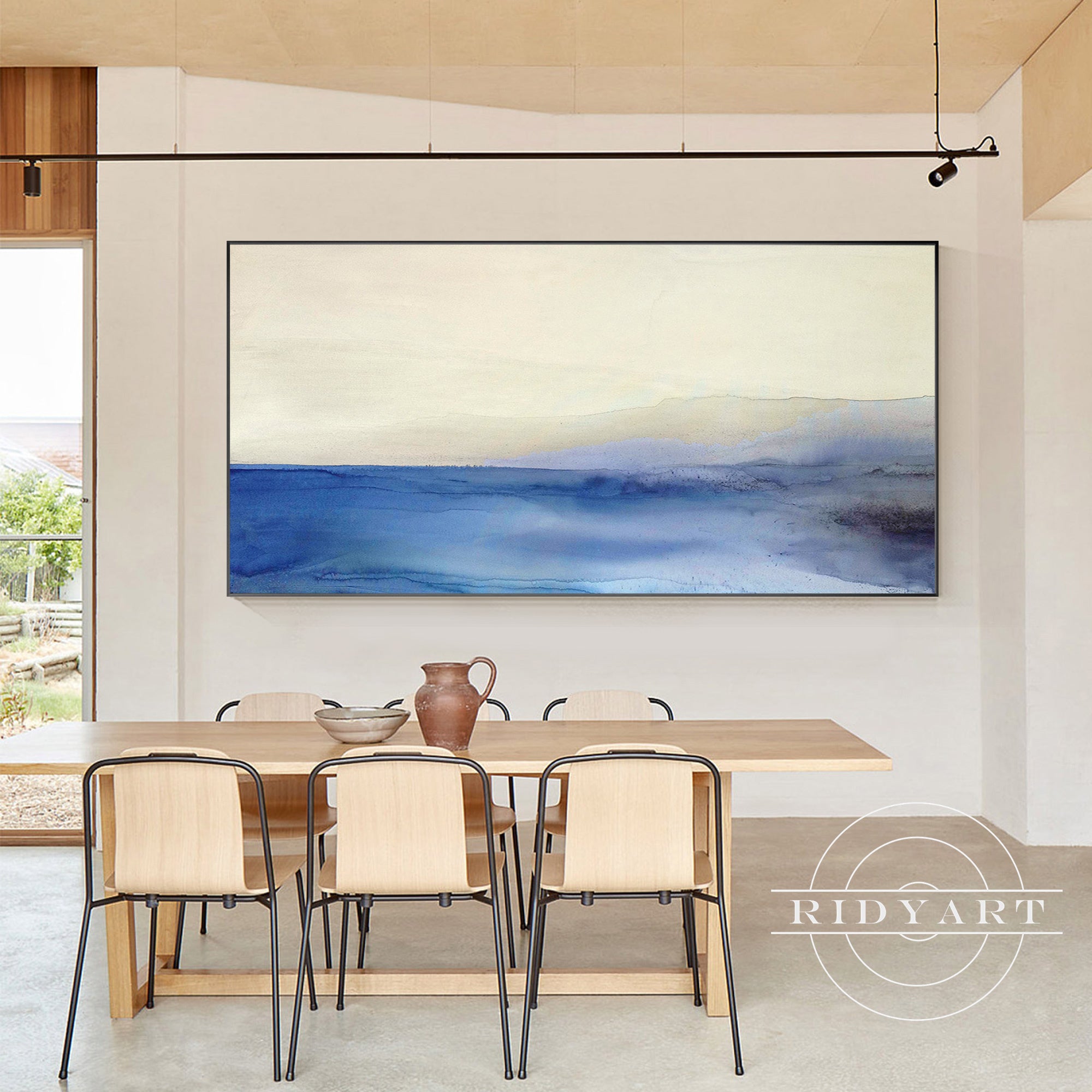 Contemporary blue-gray painting for modern interiors.