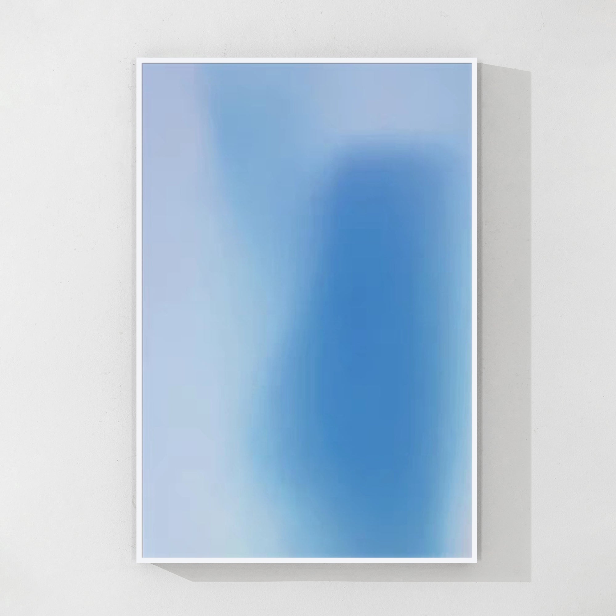 Blue ombre abstract wall art with dopamine-inspired gradient