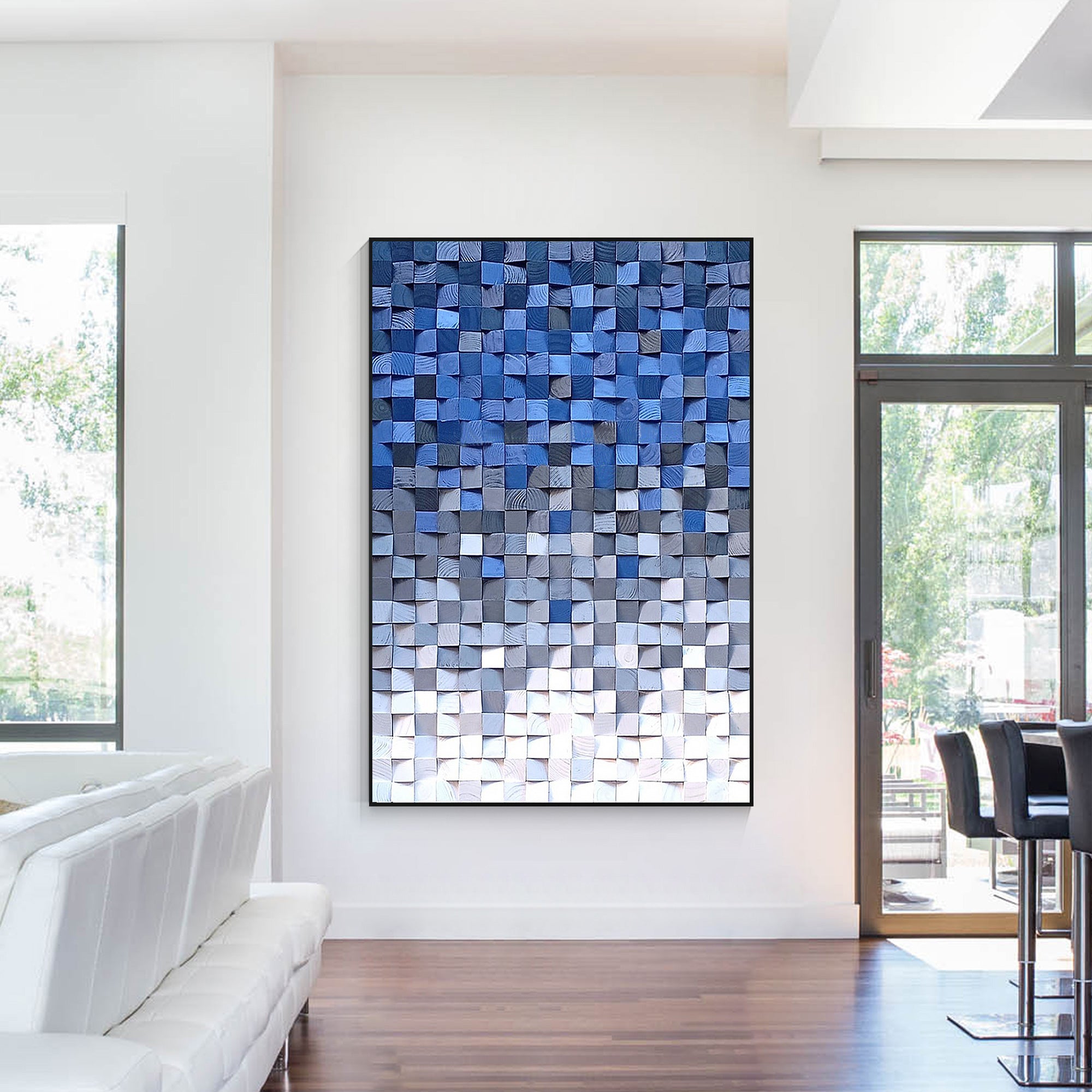 modern geometric wood art reclaimed wood wall decor