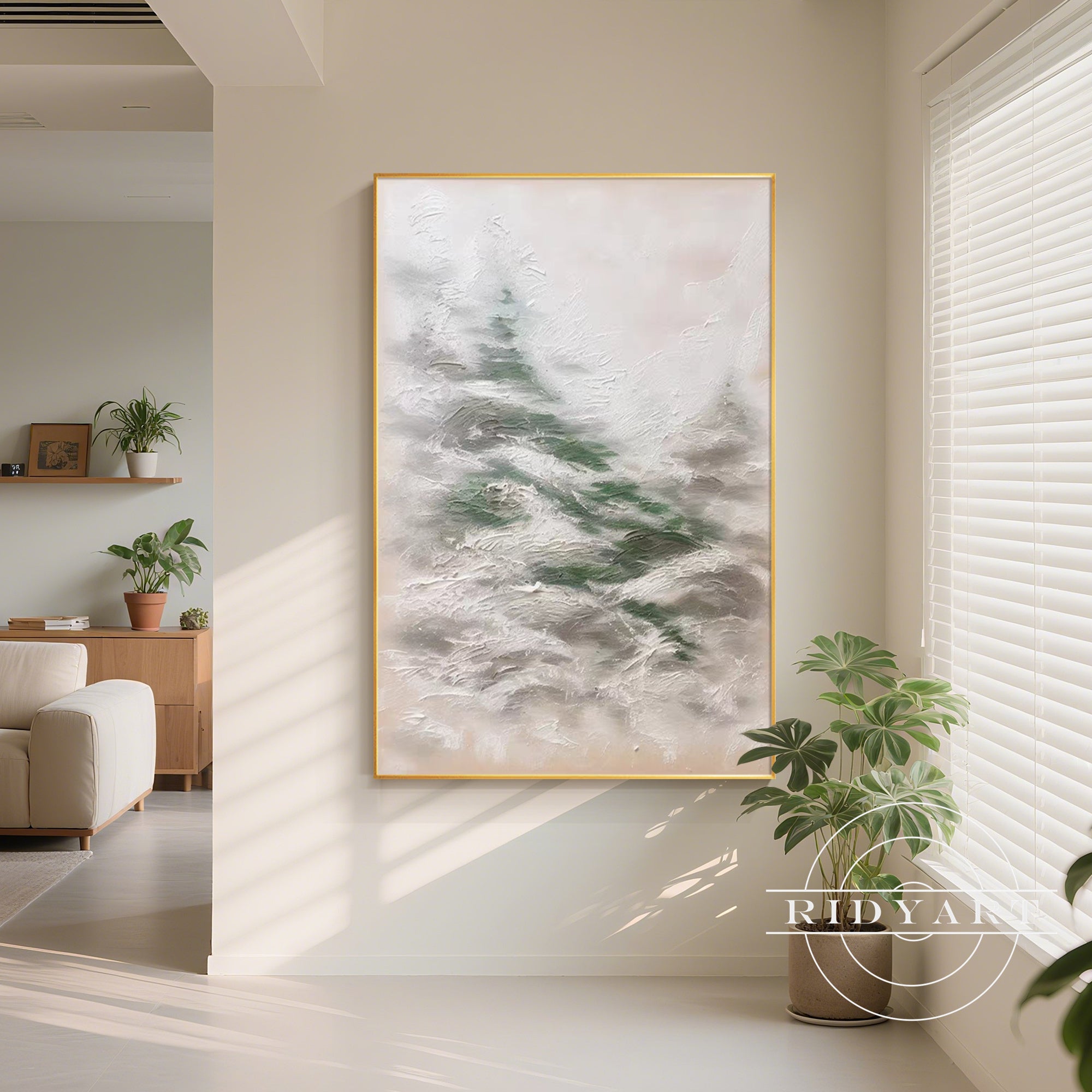Extra large nature-inspired wall art in boho style