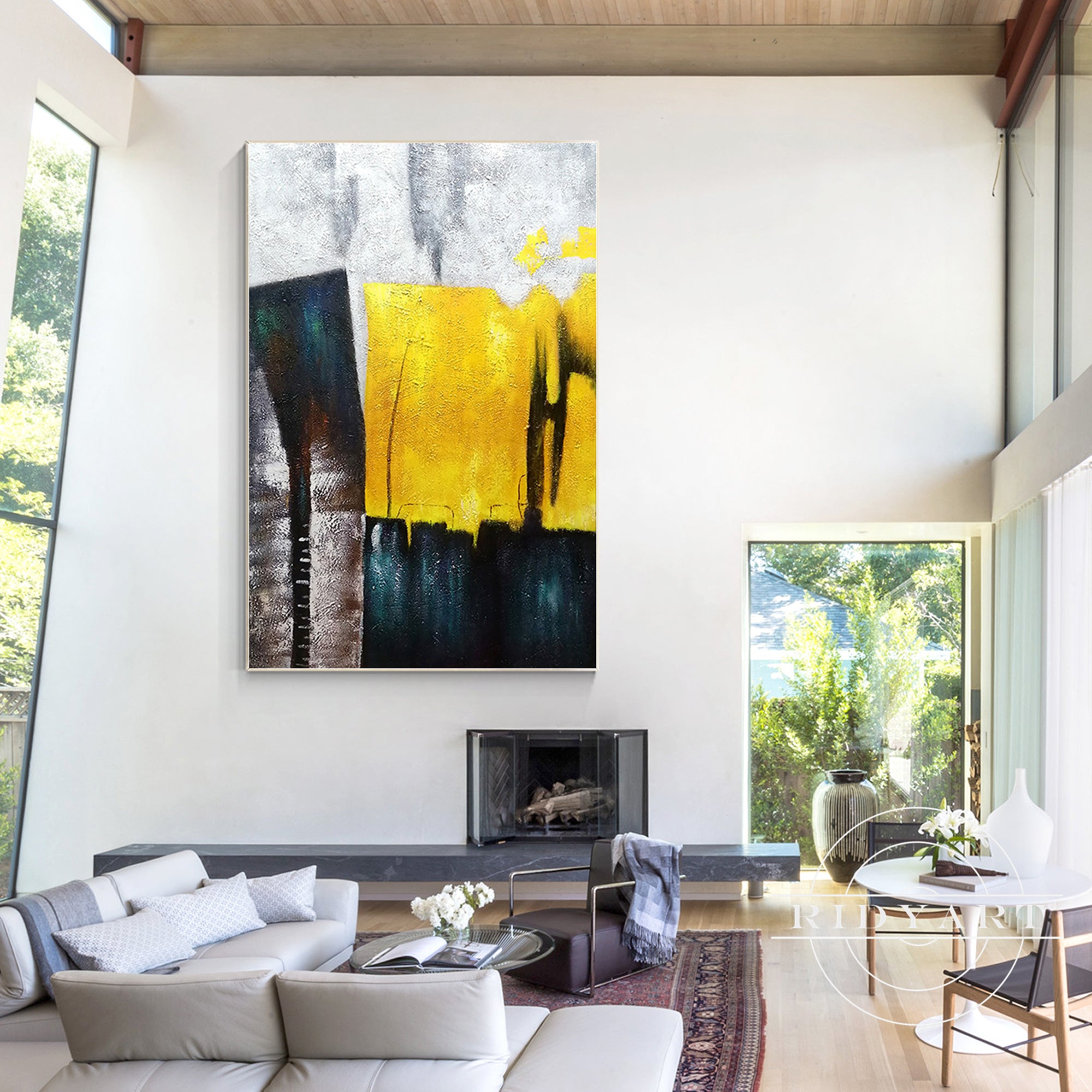 Original acrylic painting with bold color contrasts
