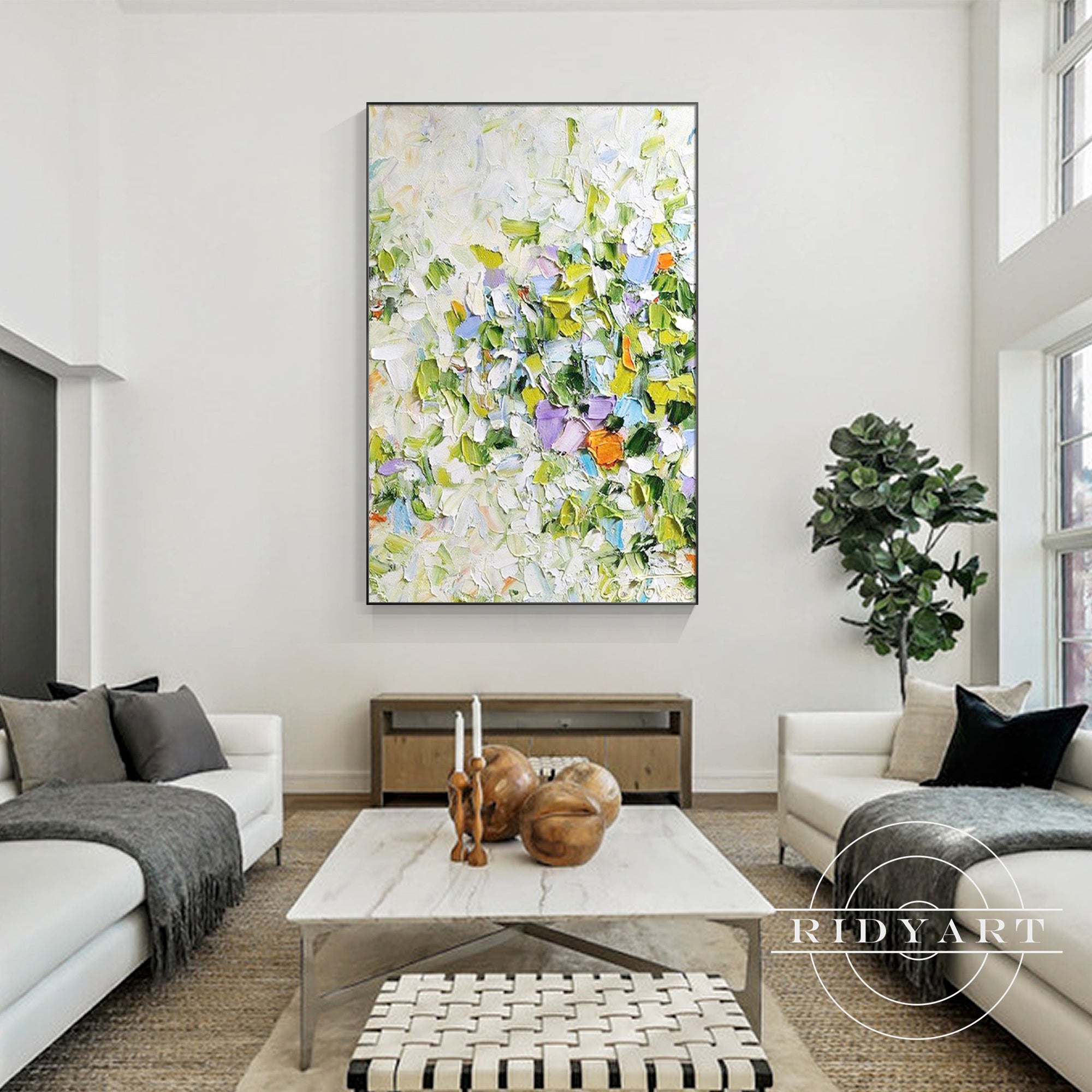 Botanical abstract canvas decor