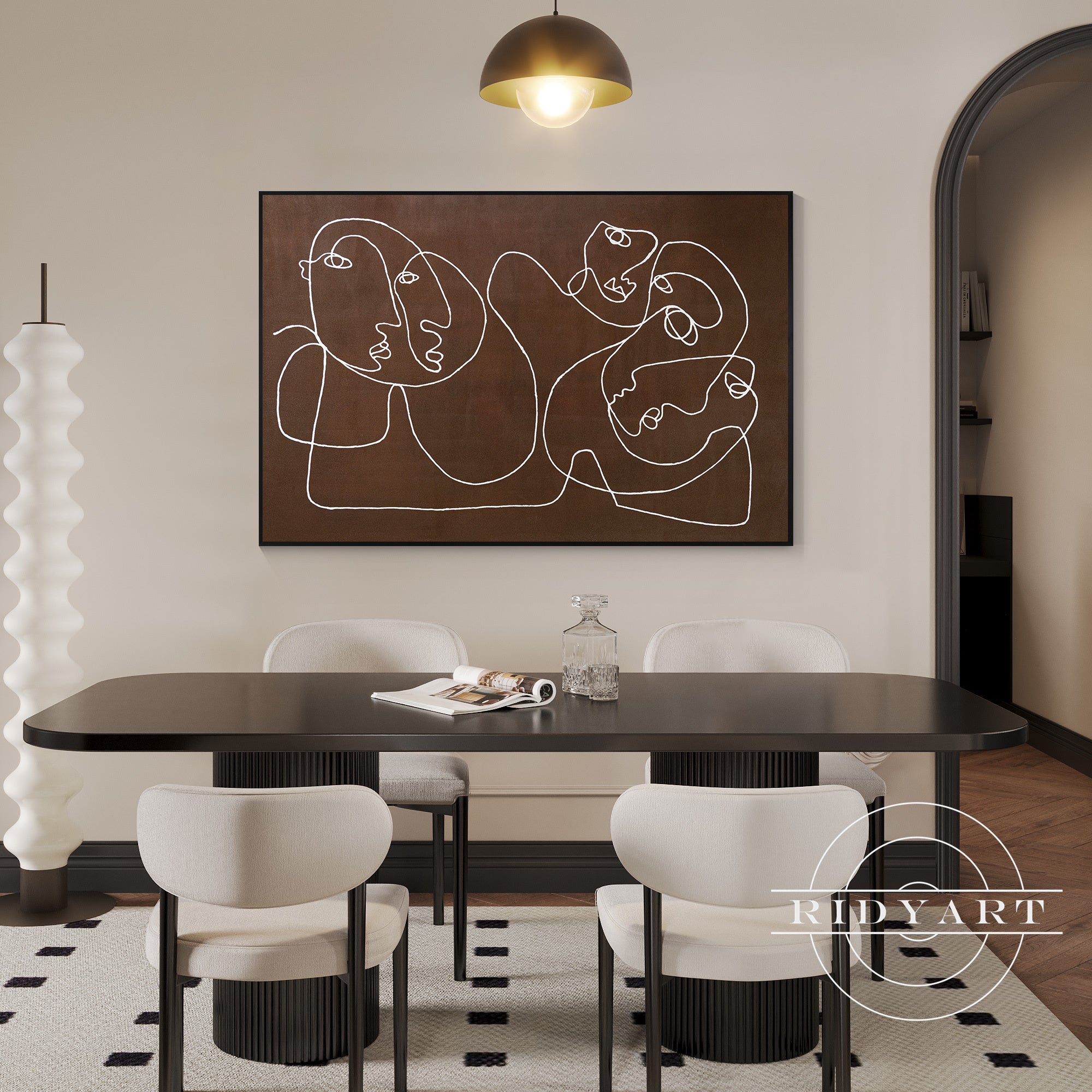 Brown and black modern wall decor