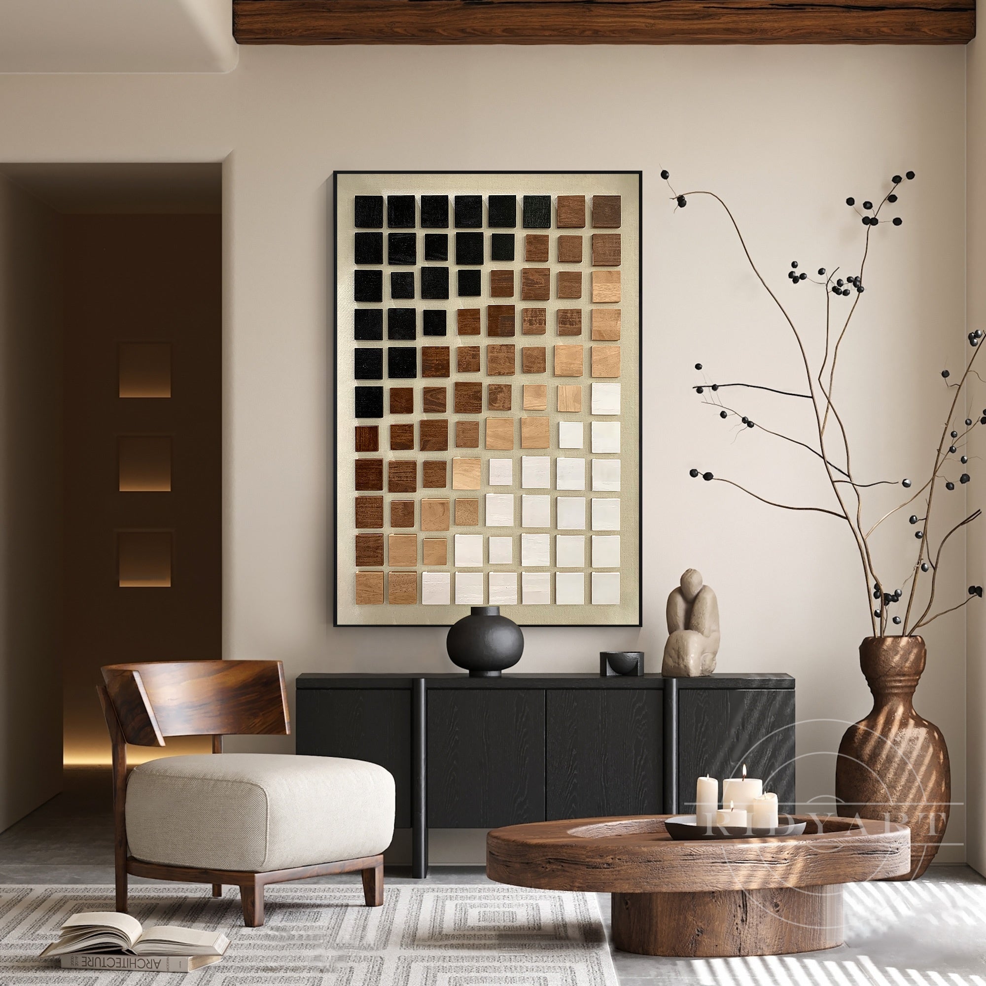 rustic modern wood wall art for living room